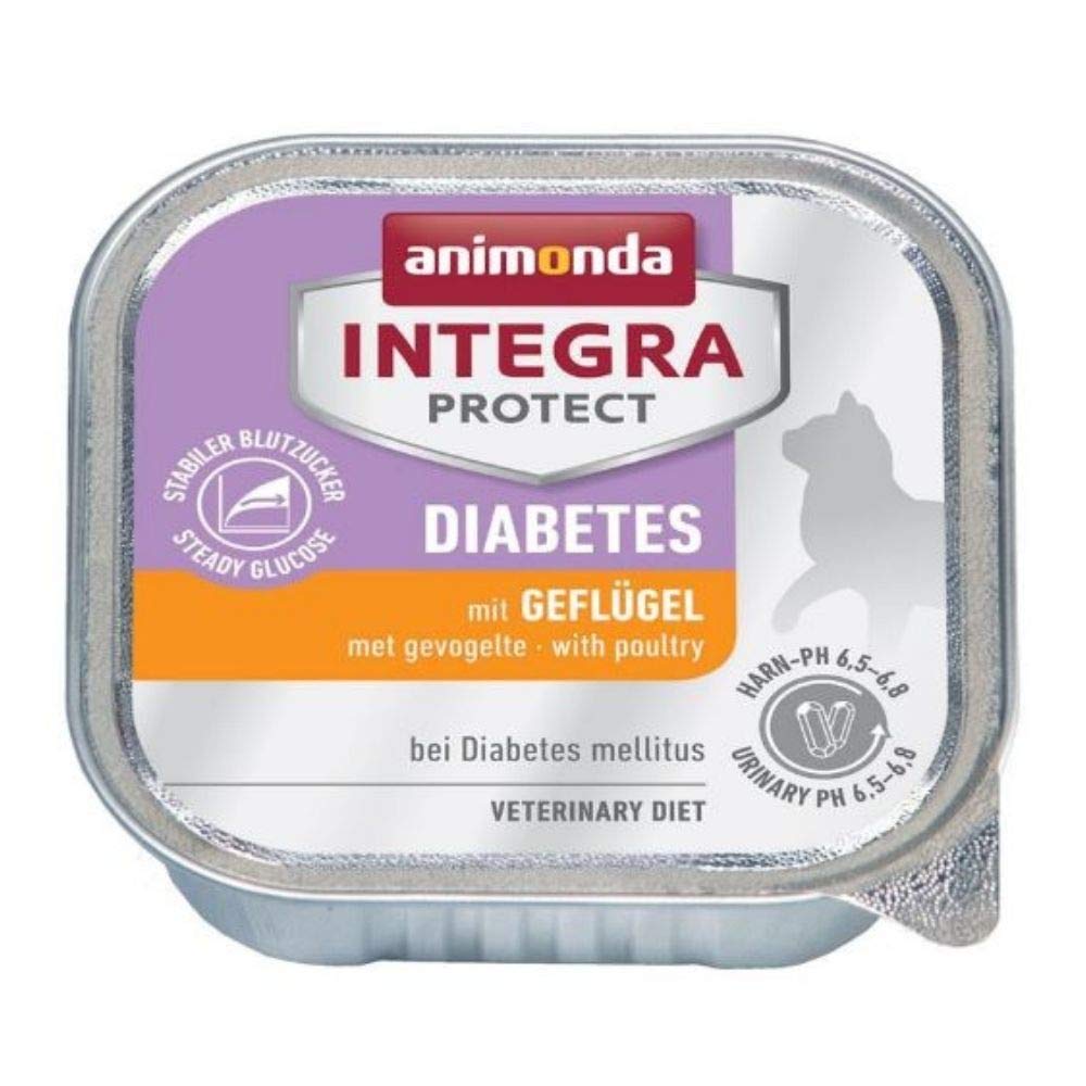 Integra Protect Diabetes 12 X 100g Poultry Grain Free Wet Food For Cats With Elevated Blood Sugar Levels Enriched With Protein And Completely Free Of Carbohydrates