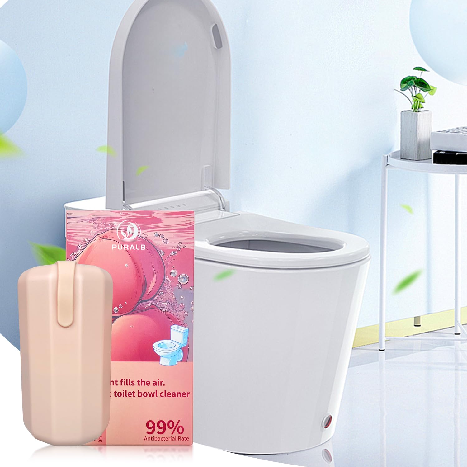 puralb Toilet Bowl Cleaner,Toilet Tank Cleaner,Automatic toilet inside bowl Cleaner,Pink Stuff Tablet In Bottle Cleanser (2PCS Pink)