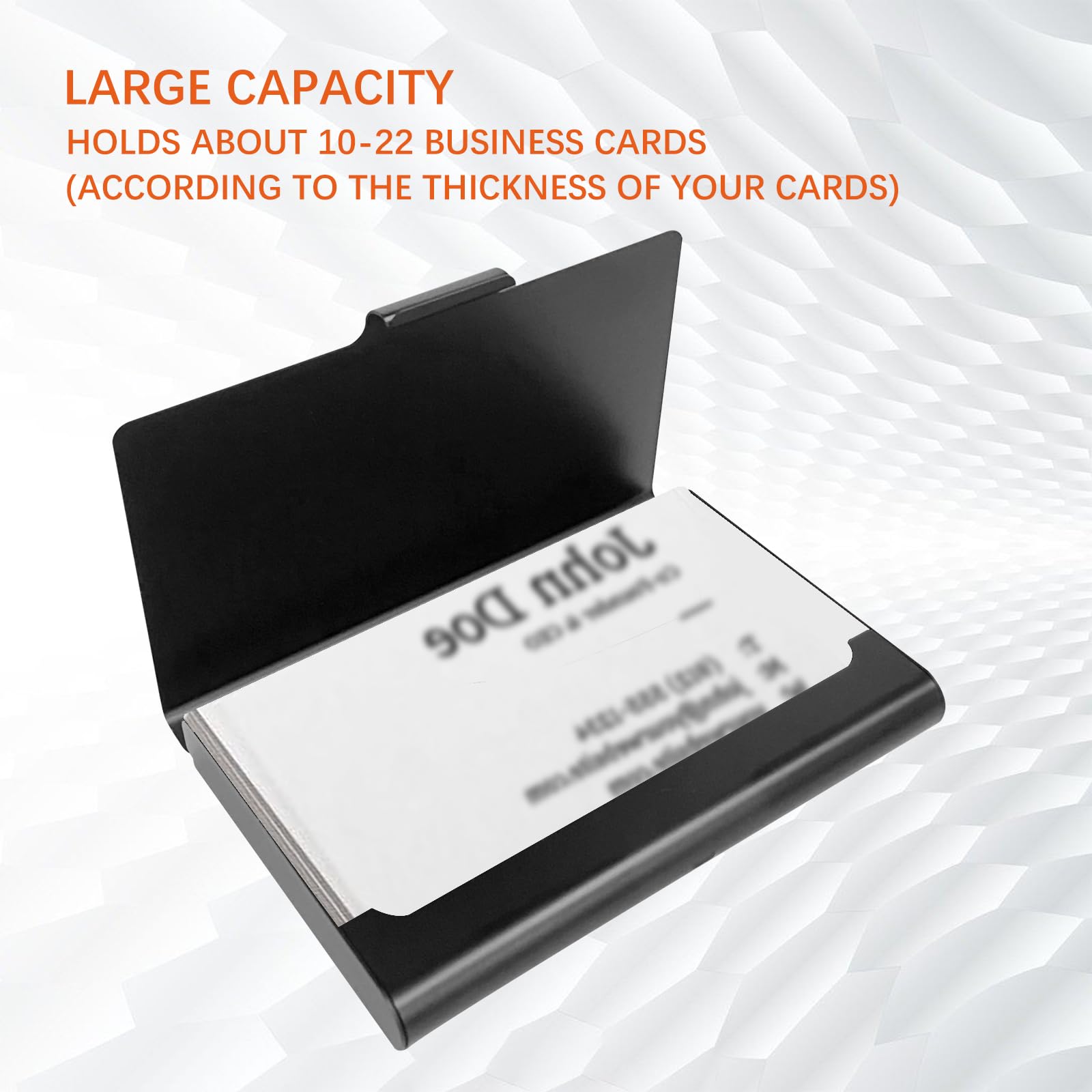 4 Piezas Porta Tarjetas de Visita,Tarjetero Aluminio,Estuche para Tarjetas de Crédita para Hombre y Mujer (Negro + Plata)