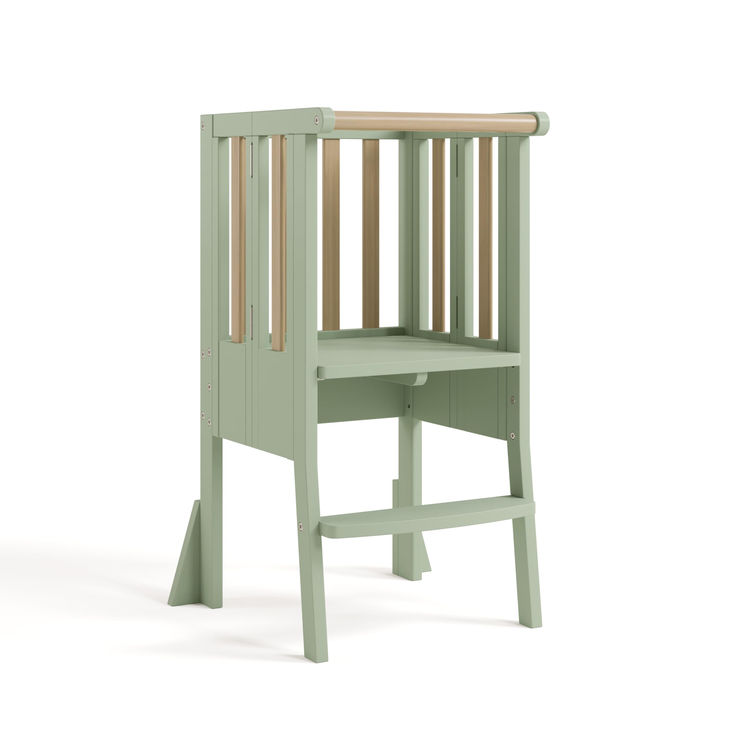 Storkcraft Toddler Standing Tower Kitchen Step Stool, Sage/Driftwood