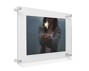 Paper Plane Design Acrylic Floating Photo Frame (Acrylic, 30.48 cm x 2.5 cm x 22.86 cm, Multicolour)