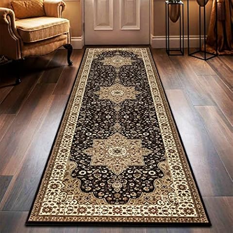 householdfurnishing Vintage Non-Slip Floral Rug Cover