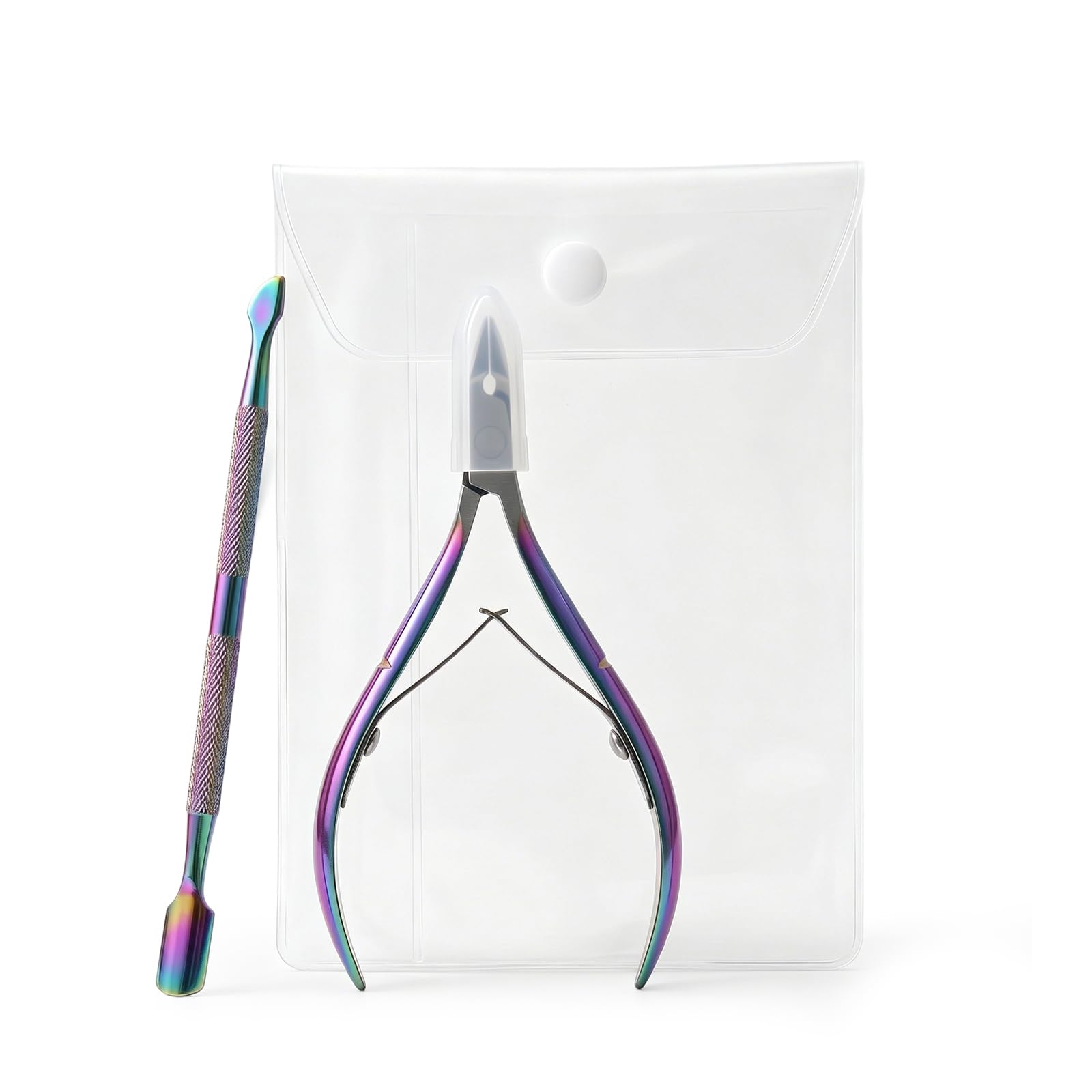 Alicate Cutículas con Removedor Cutículas - 3 Piezas Coloridas Herramienta Removedor Cutículas, Set Tijeras Cutículas Profesional, Set Manicura Hogar, Set Manicura Profesional