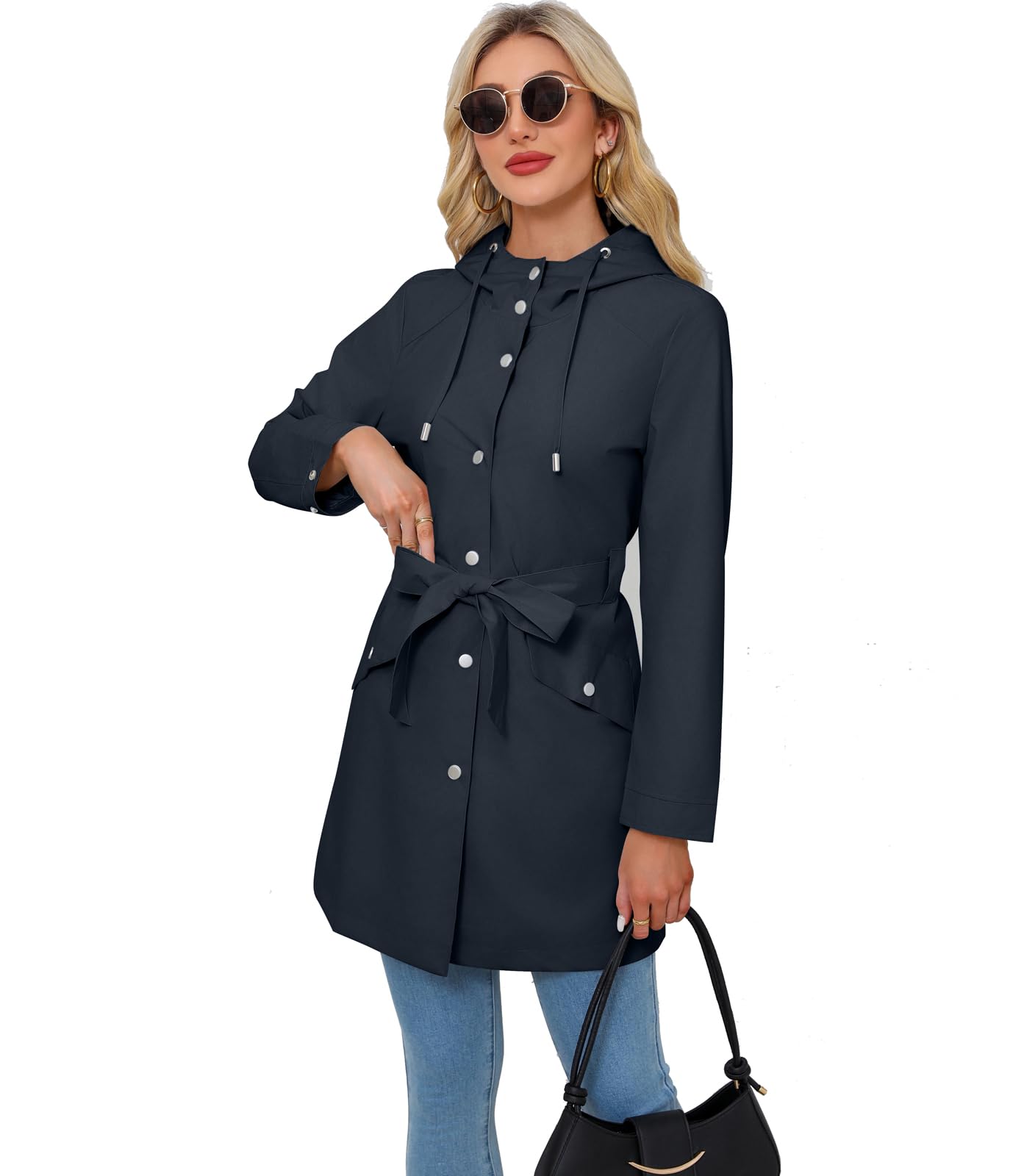 Chiguo Giacca da donna primaverile trench parka leggera Cappotto Giacca Casual Autunnale