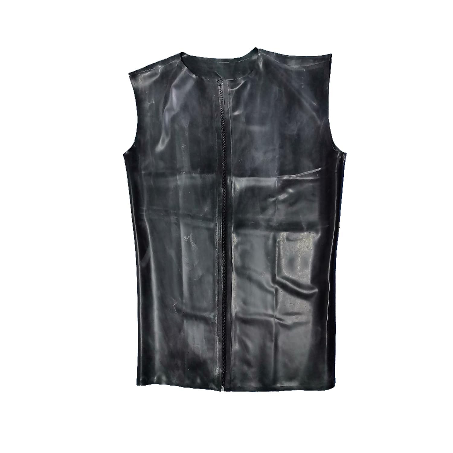 T-Shirt Ras du Cou en Latex Caoutchouc pour Homme,Fermeture éclair sur Le Devant Haut en Latex pour Homme Fait Main
