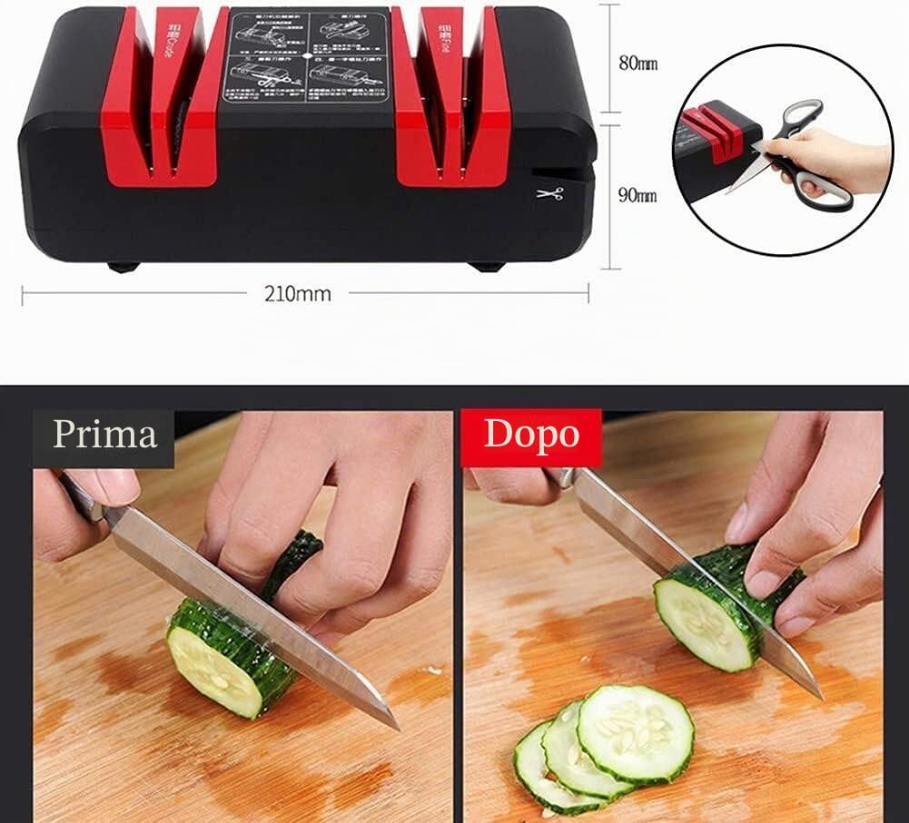 Affilatrice elettrica Da Casa, Rivestimento Diamante, Motore Potente da 60W, Affilatrice elettrica Professionale, Temperamatite Tre in Uno Per Coltelli da Cucina, Forbici e Cacciaviti