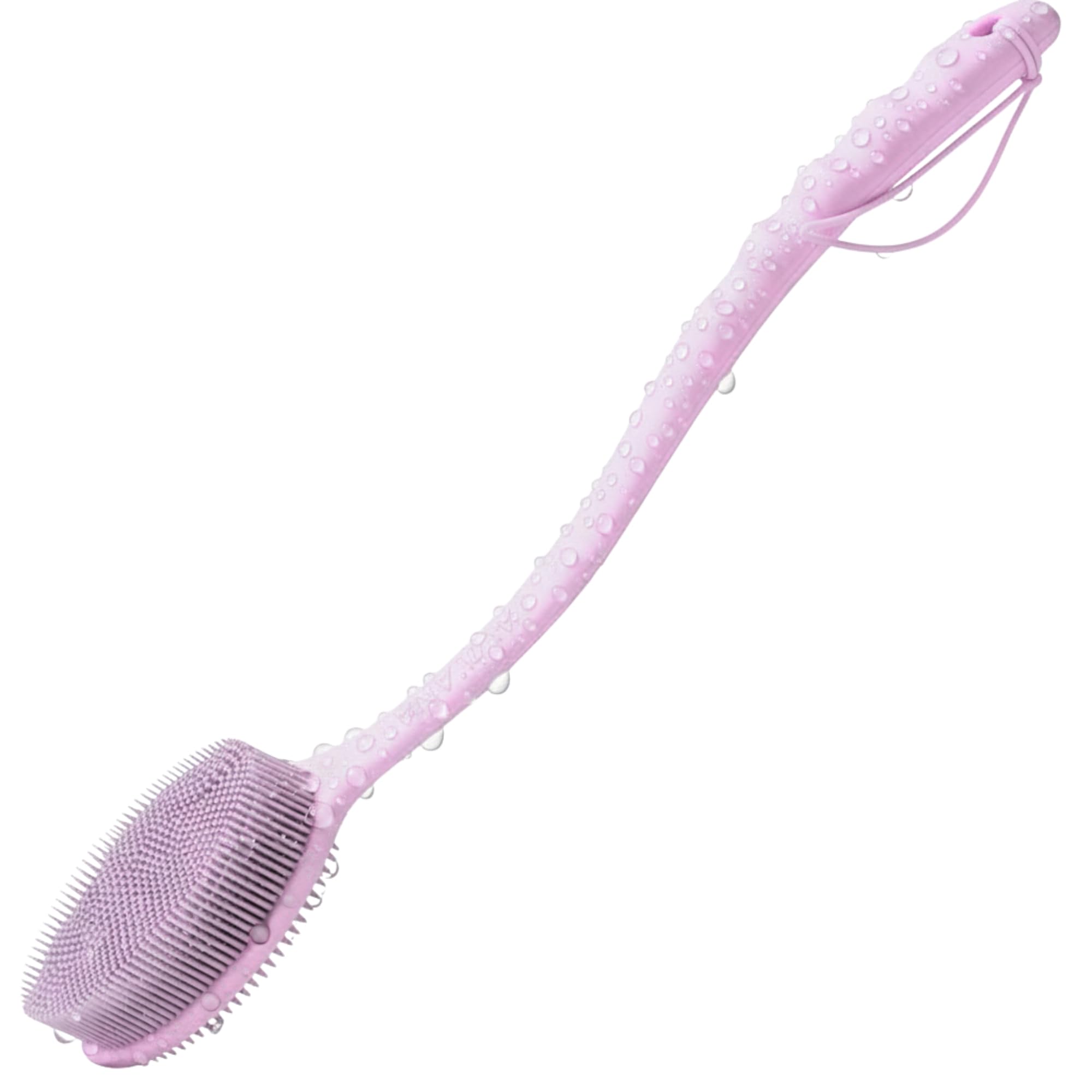 Long Handle Back Scrubber for Shower - 19 inch Extended Reach Silicone Body Brush - Avilana Bath Scrubber Extended Reach Tool - Easy Grip Body Wash Brush Gift