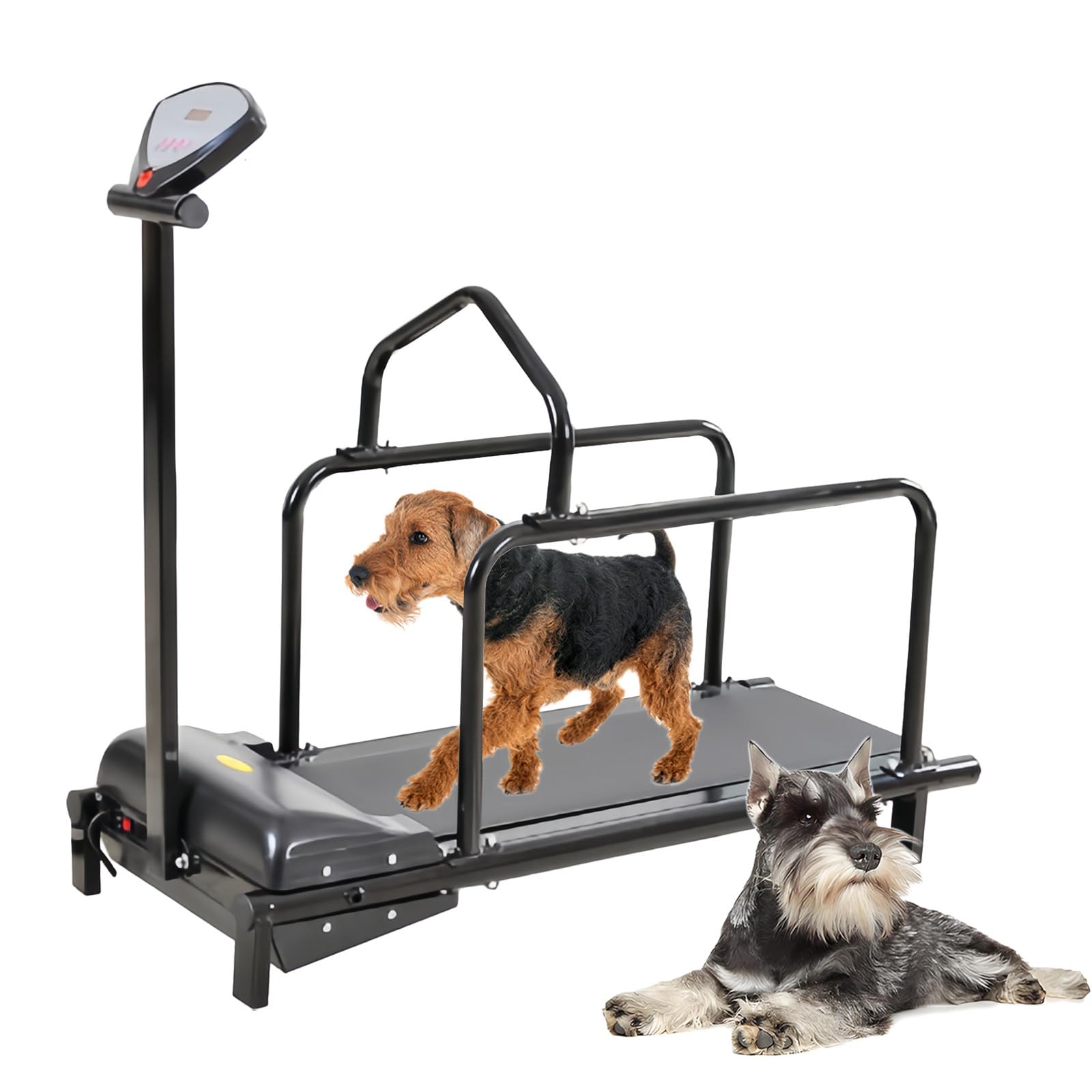 Bieżnia dla psa, młyn listwowy dla małych psów, bieżnia dla psa, bieżnia do fitnessu dla zwierząt domowych z wyświetlaczem LCD, młyn listwowy dla psów, do 80 kg, czarna