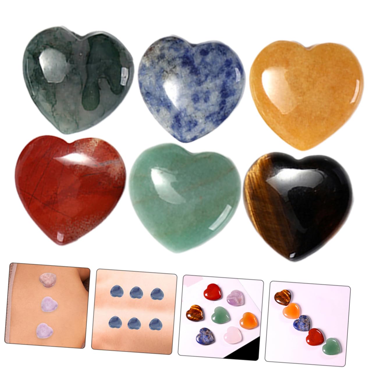 HAPINARY Heart Shape Gem Pendants Stone Crystal Decor for Home Accessories Meditation