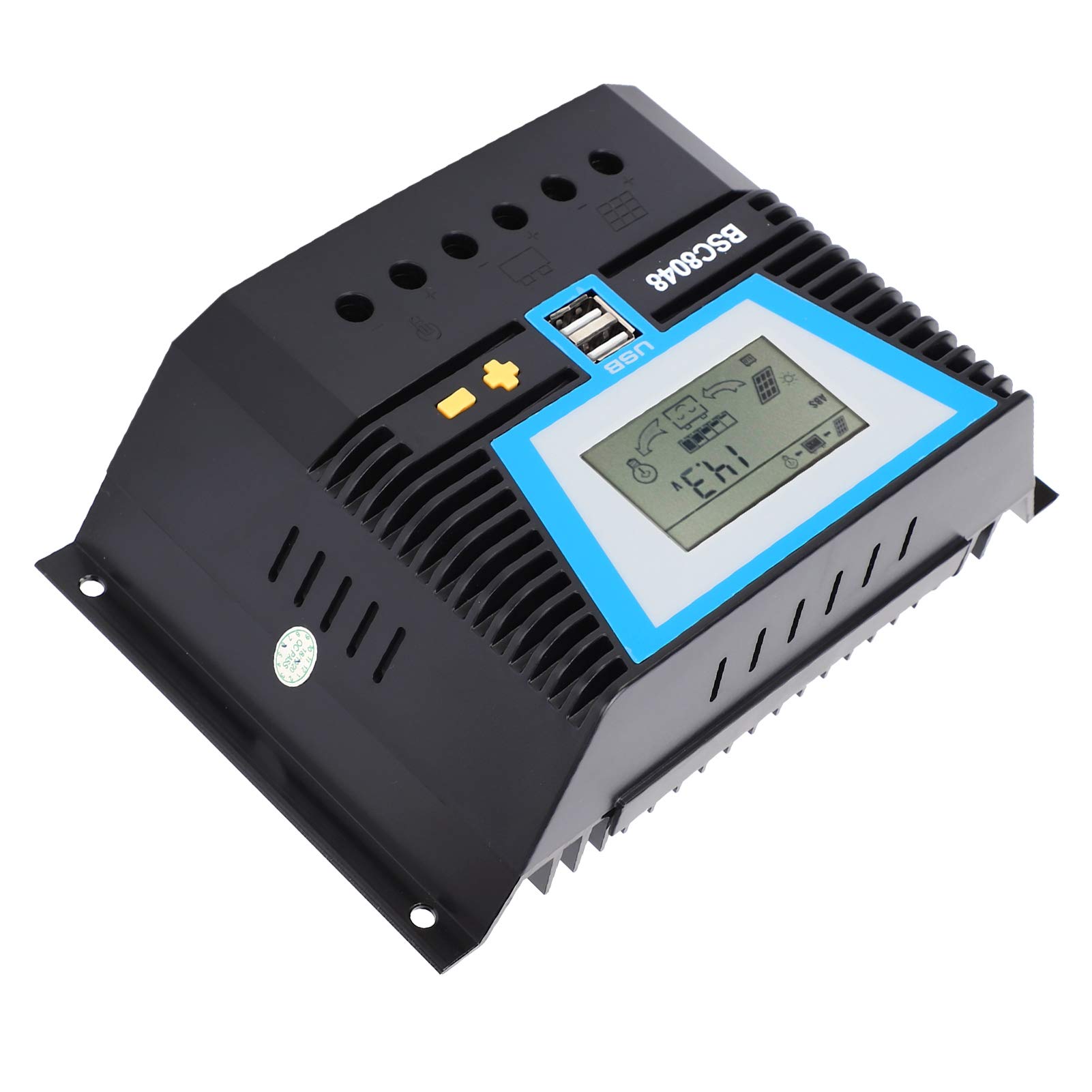Regolatore di Carica Solare Intelligente 80A per Ricarica Batterie 12V/24V/36V/48V Adatto a Varie Batterie con Plastica Tecnica Durevole