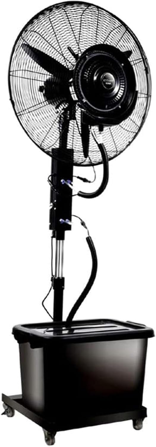 Outdoor Misting Fan Oscillating Pedestal Fan Cooling Misting Spray Adjustable Height 3-Speed/42L Water Tank Large for Industrial, Commercial, Residential, and Greenh