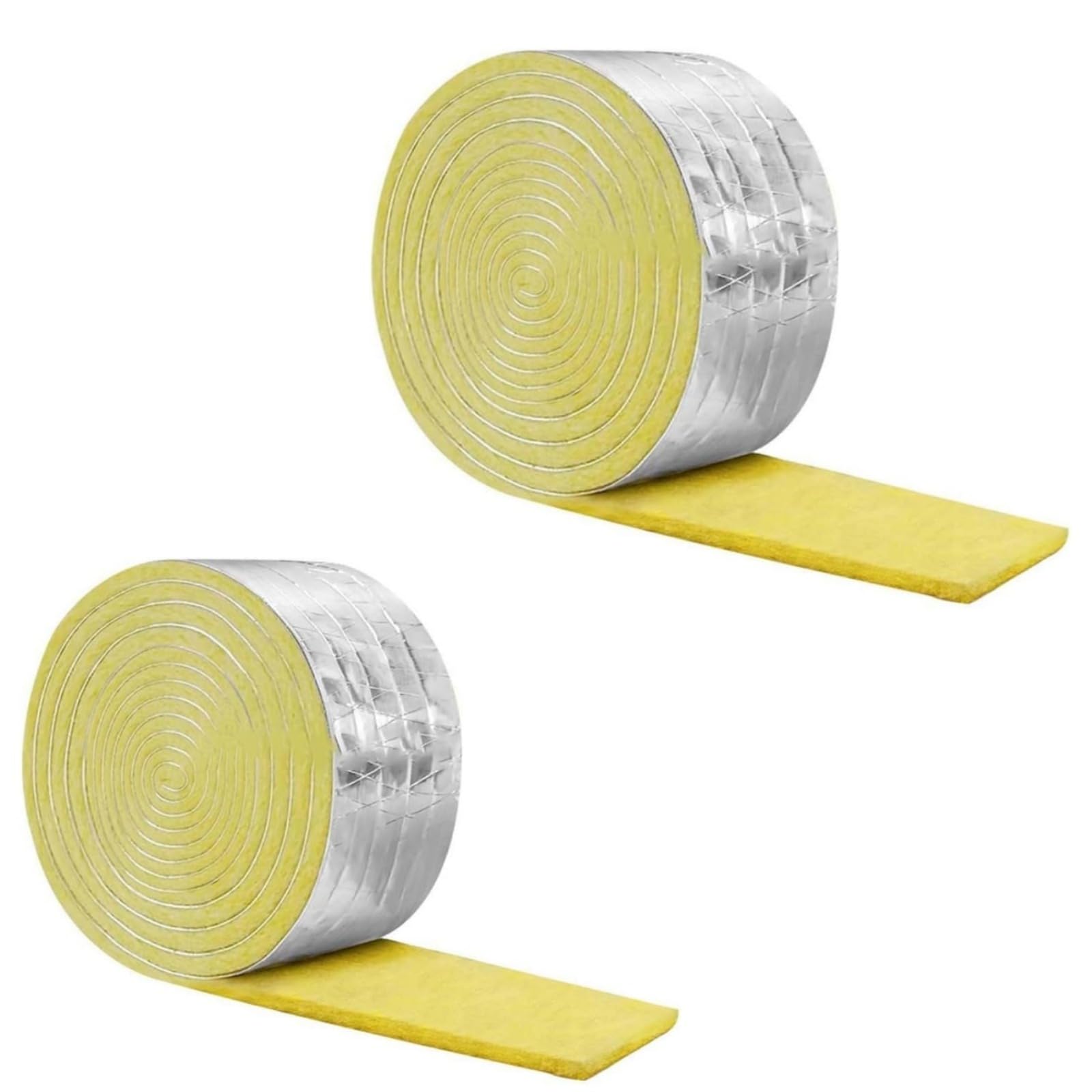 Sandyseptember Rouleau De Film Isolant En Fibre De Verre Pour Tuyau De 10 M, Dos En Aluminium, Découpable, Rétention De La Chaleur, Absorption Sonore, CVC Et Plomberie