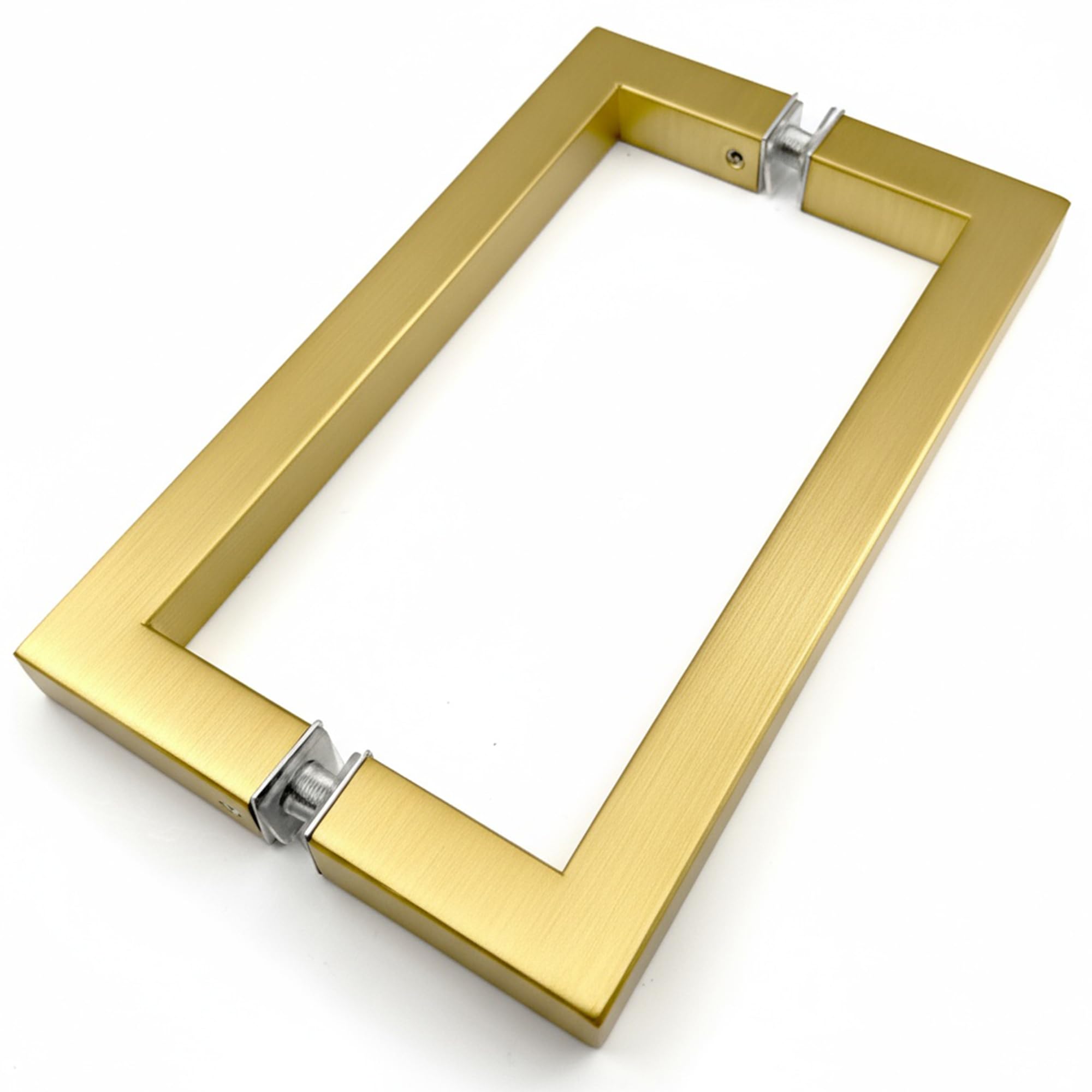 8" Square Shower Door Handle, Bathroom Back-to-Back Replacement Handles,304 Stainless Steel Pull Hardware for Sliding、Frameless Glass Shower Door, 8 inch-Gold