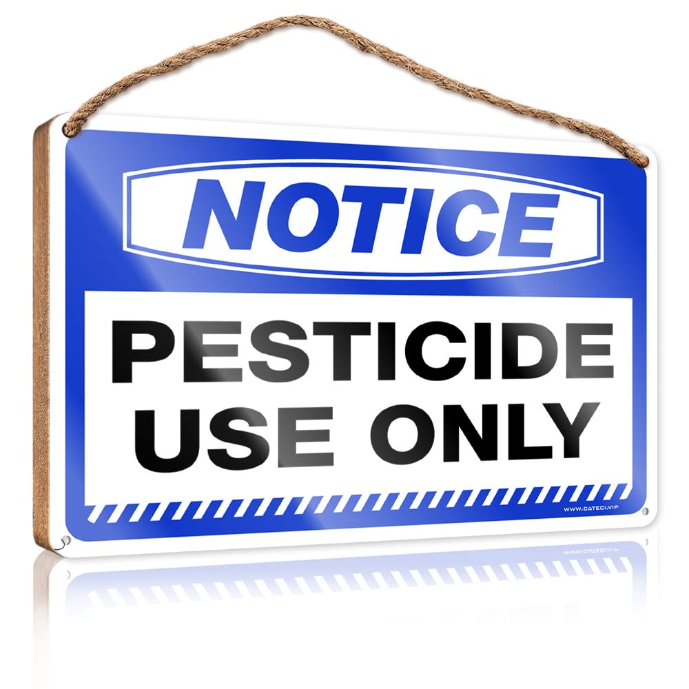 DTHA Funny Hanging Sign Notice Pesticide Use Only Wooden Sign Wooden Home Sign Teen Room Decor(23X35CM)