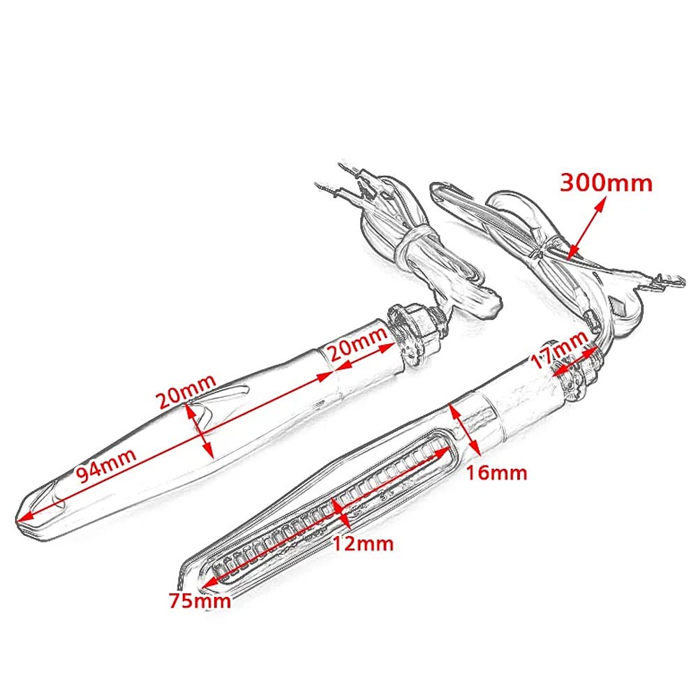 Clignotant Moto LED séquentiel avec Marque E Lumitecs RV68 2 pcs teintées Noir