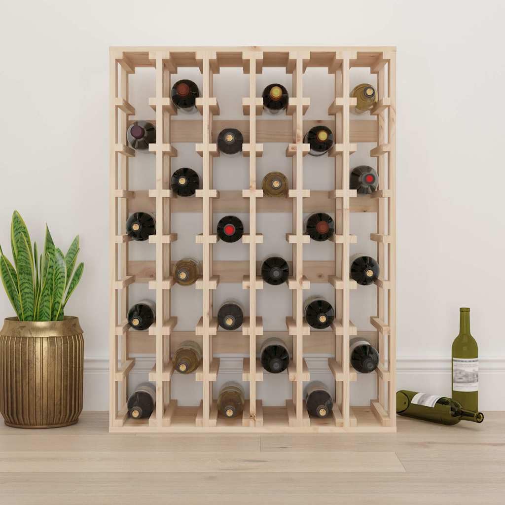 Scaffale per vino in legno di pino massiccio, 70 x 33 x 94 cm, per bottiglie di vino, da parete e da pavimento, struttura rustica