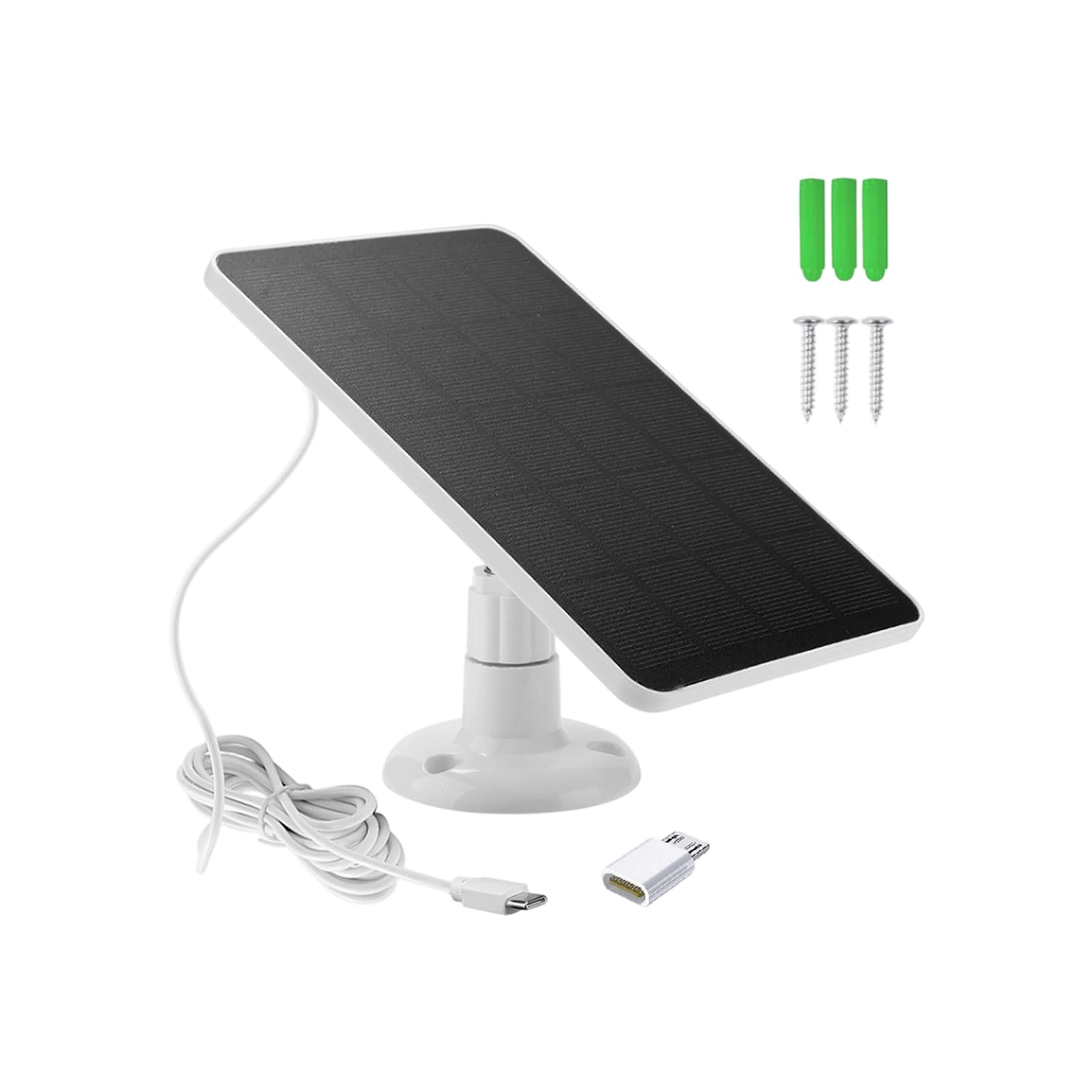 Efficient Solar Electrical Supply for Low Electricity Security Equipment Highlighting USB to Tiny USB Link and IP65 Security Device Device