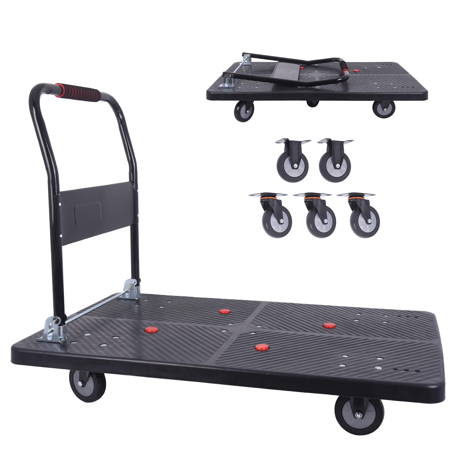 Foldable Platform Truck Dolly - 1320lbs Heavy Duty -1