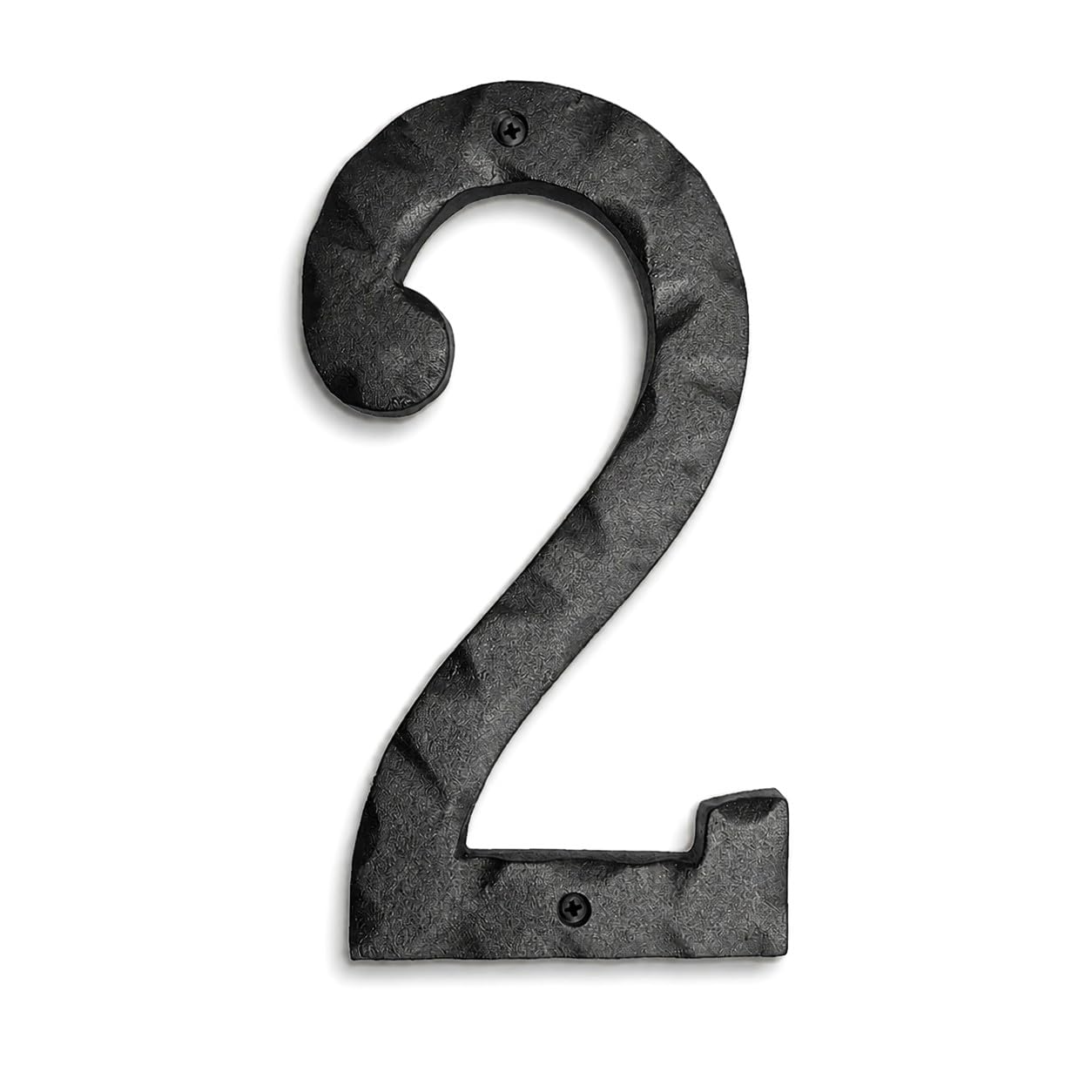 NACH House Numbers for Outside, 8 inch Black Address Numbers for House - Number 2 - Rustic Numbers for Outside with Mounting Hardware