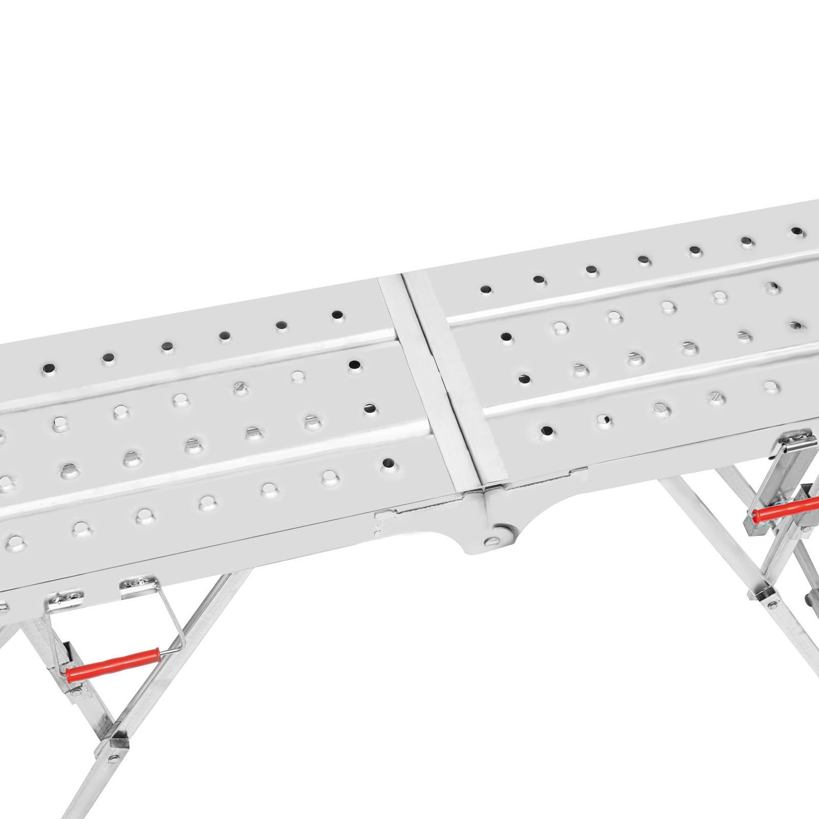 Regulowana platforma robocza, drabina schodkowa, 62,99'' x 9,8'' Platforma rusztowania, przenośna składana stalowa drabina schodkowa o udźwigu 330 funtów, regulowana wysokość od 31,5 do 49,6 cala (6