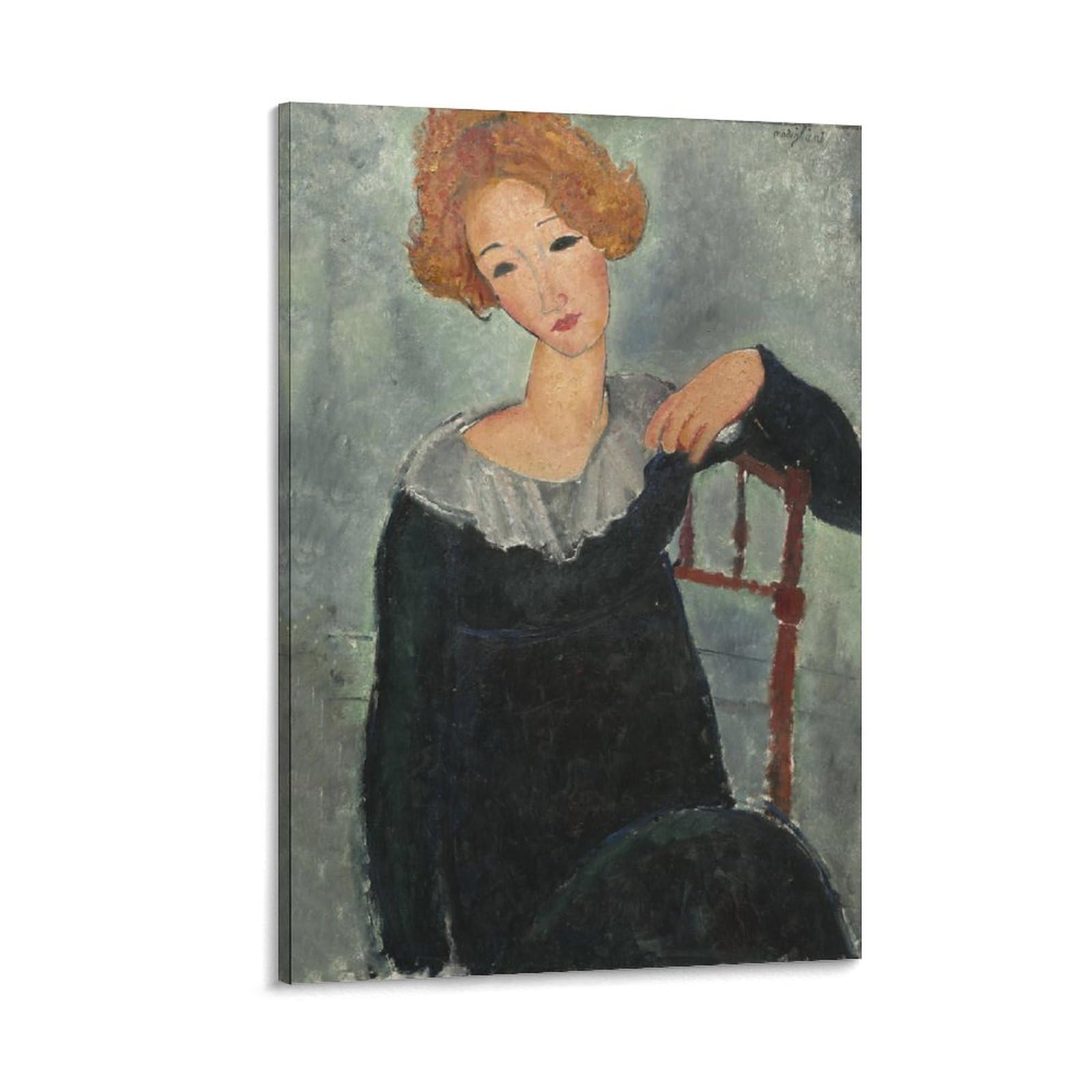 キャンバス油絵専用ショートヘアーのパリの女性モディリアーニ