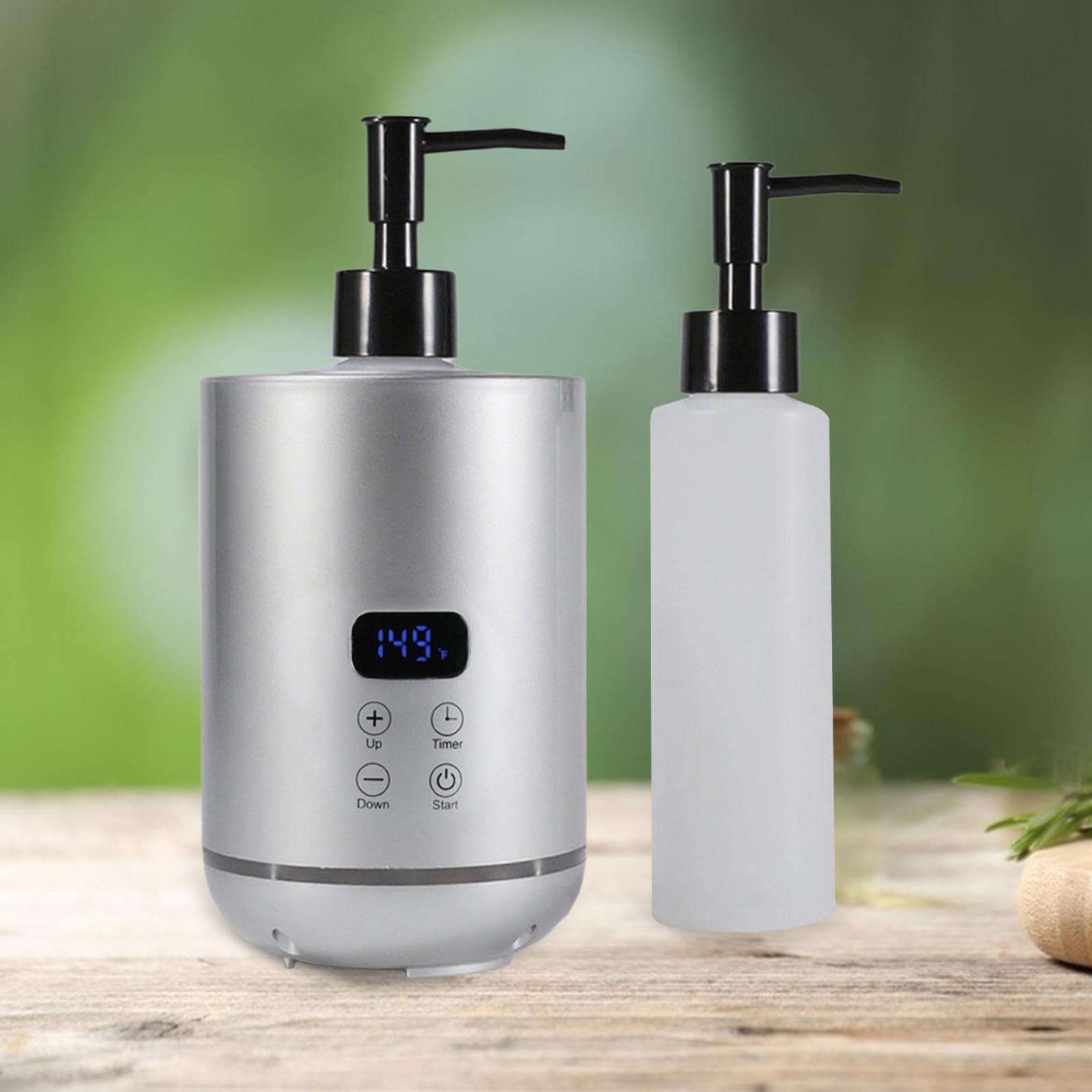 3 Pièces Chauffe-huile de Massage Électrique Chauffe-bouteille Chauffe-lotion et Crème avec Écran LED et Minuterie Intégrée Approprié pour Le Spa et, Argent