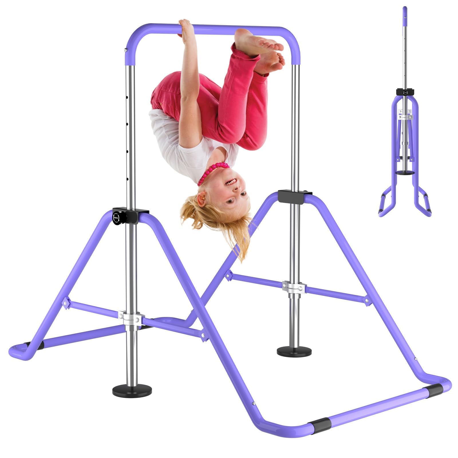 Kids Gymnastics Bar Gymnastic Equipment for Home Adjustable Height Gymnastic Training Bar Gymnastic Stuff for 3-7 Years Old Girls