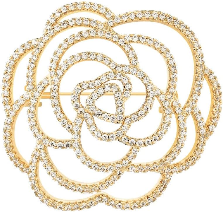 EMEGCY Flower Brooch for Women Rhinestone Flower Brooch Pins Floral Brooches Jewelry Gift for Mom Wife