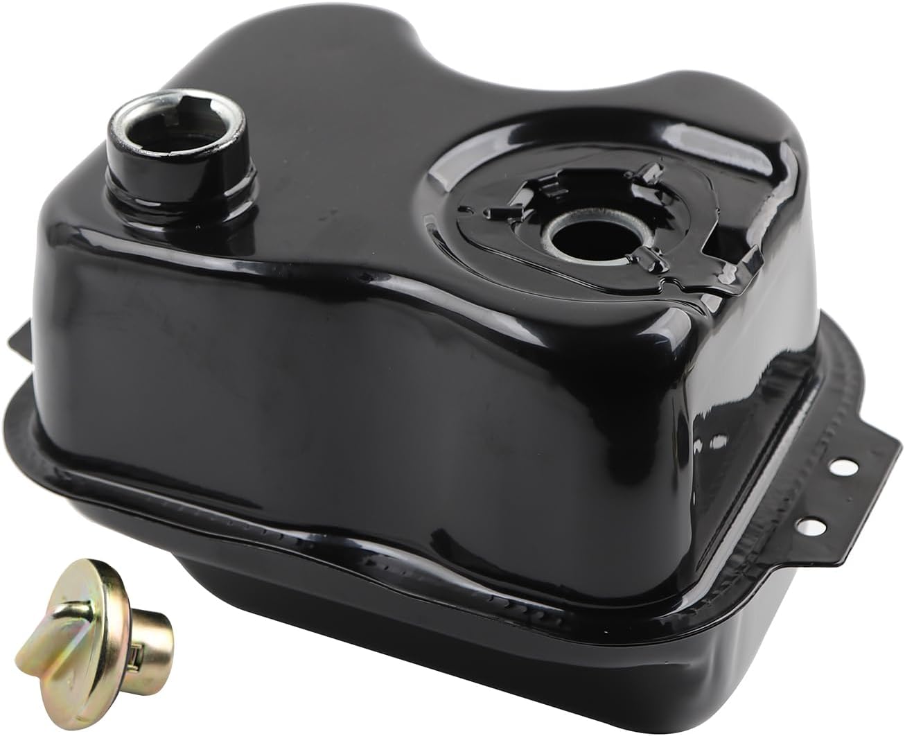 Minho Motorcycle Gas Fuel Tank Come with Gas Cap in Carbon Steel Material Comaptible with Yamaha Zuma BWS 125 2010-2013 ,Black Color