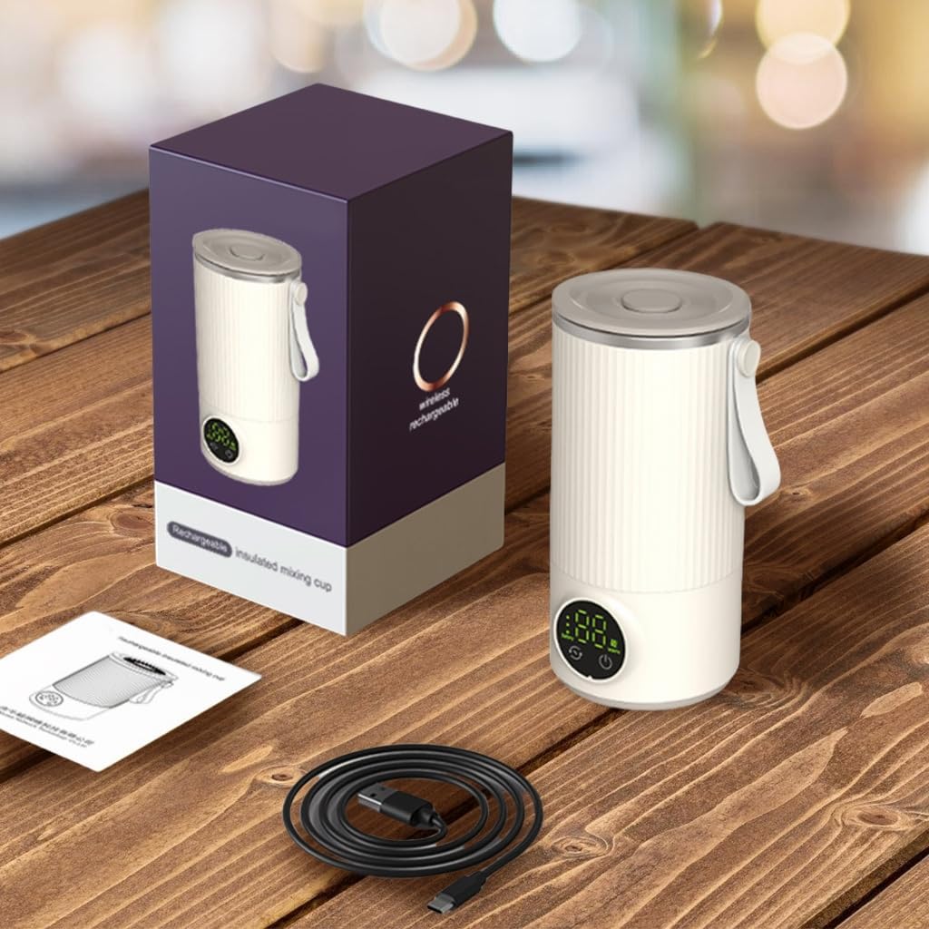 Portable Milk Frother And Steamers Mixing Cup For Travel Gym Use Durable Build