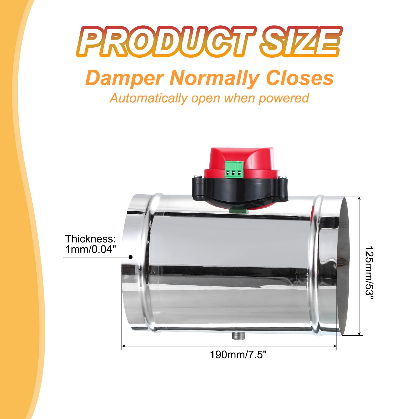 PATIKIL 5" Duct Damper - Image 2