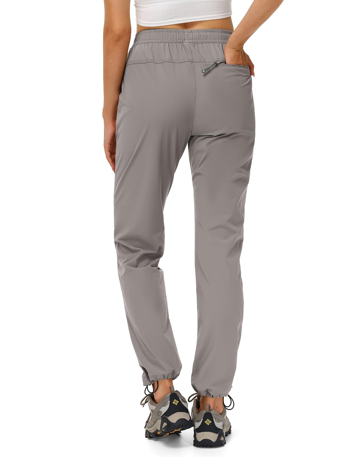 TBMPOY Women's Hiking Pants Water Resistant Lightweight Quick Dry Cargo Travel Fishing Work Camping Pant with 4 Pockets Medium Grey M