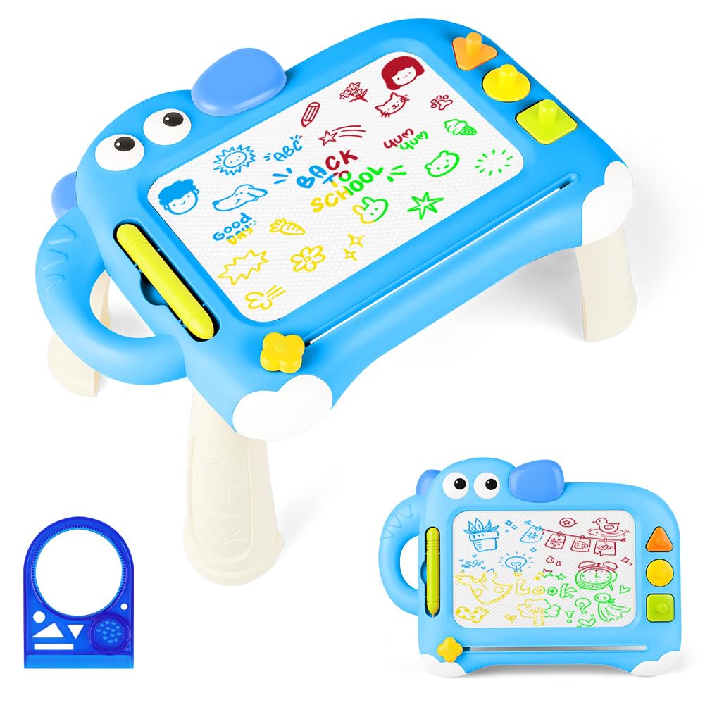Ardoise Magique OFFCUP – 4 Couleurs – 1-5 Ans – Stylo + 3 Tampons – Vert – éducatif – Effaçable