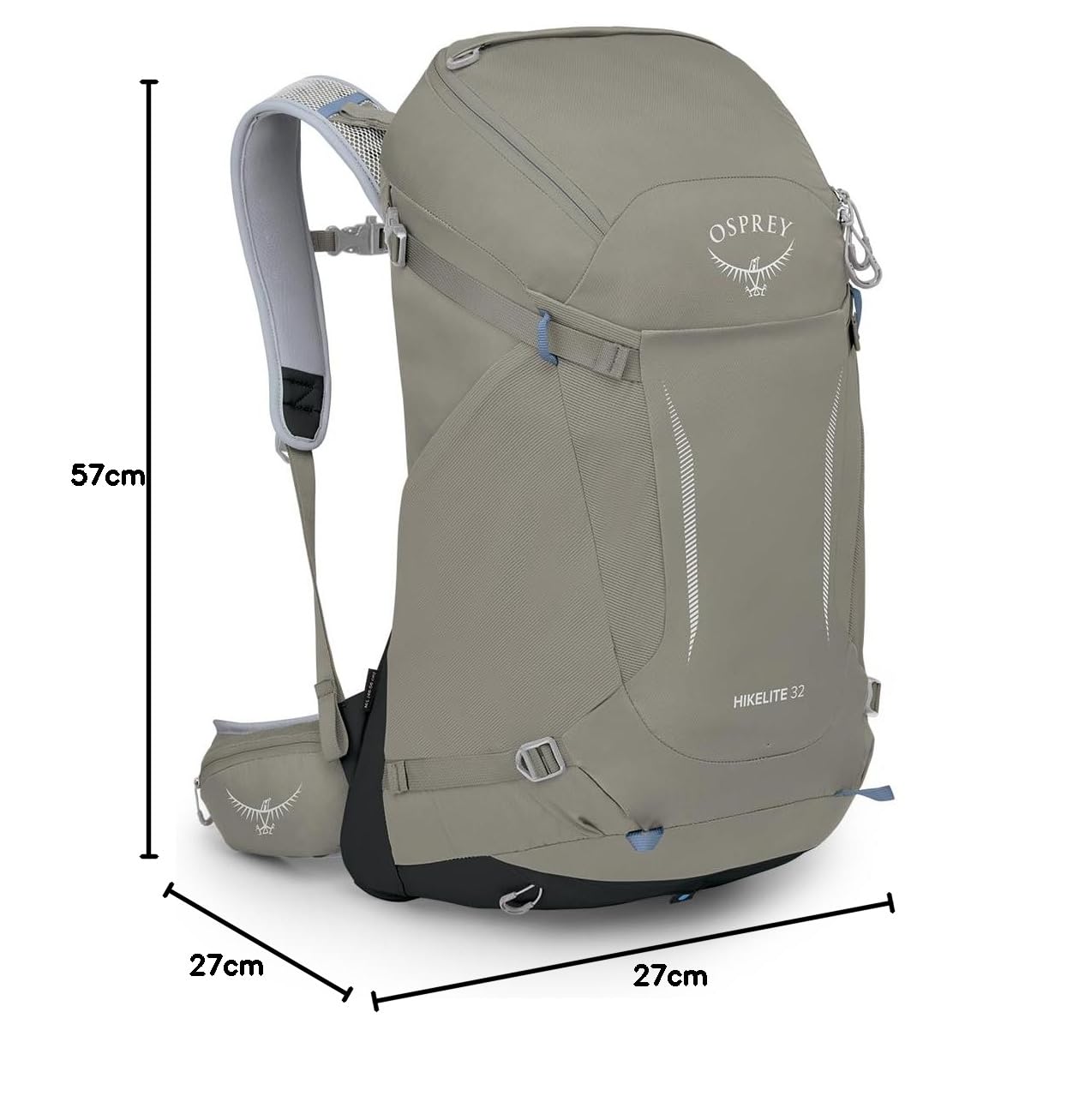 Osprey Hikelite plecak turystyczny unisex – lekki, nienaganna wentylacja z zawieszeniem AirSpeed, minimalistyczny i zrównoważony design, w zestawie pokrowiec przeciwdeszczowy