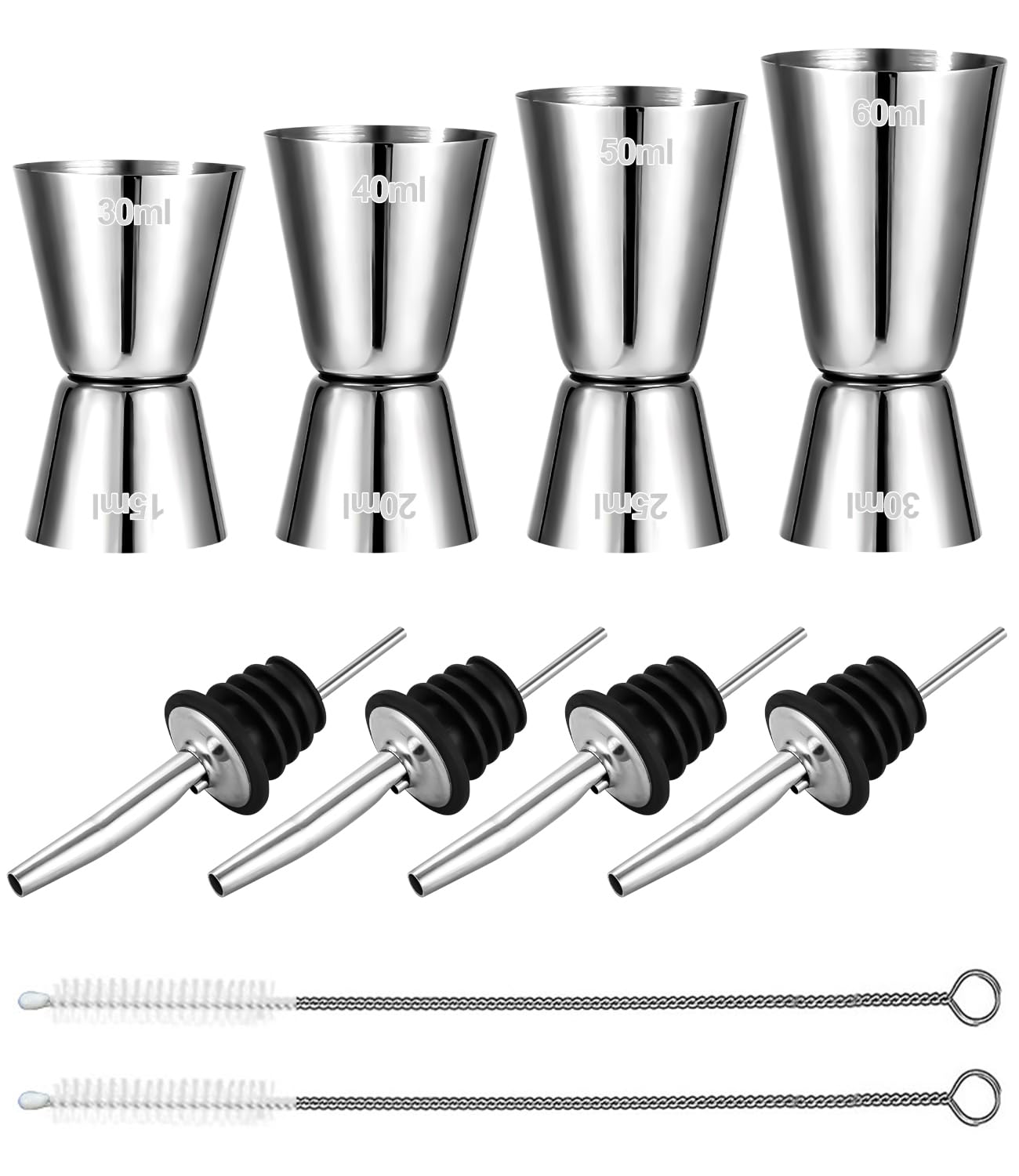 Piccolo In Acciaio INOX Shot Rail Set Con 25 Ml E 50 Ml - Foto 7