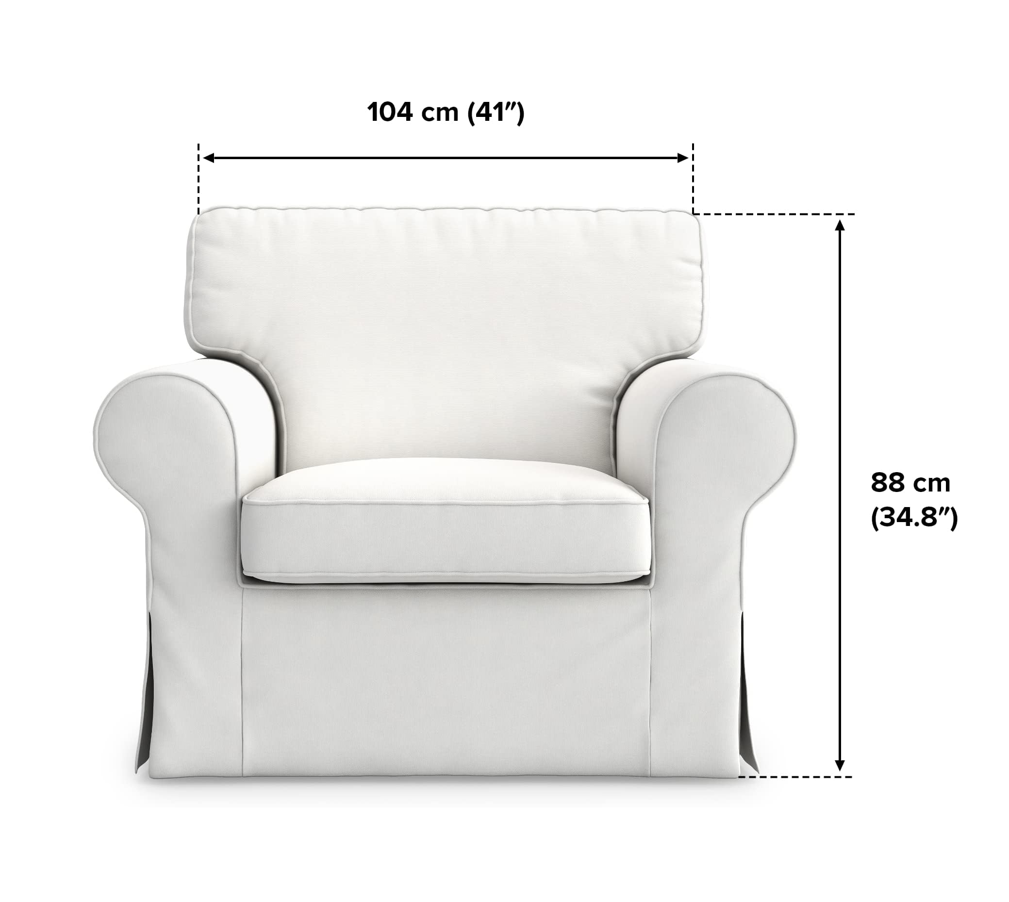 IKEA hoes voor Ektorp fauteuil, beige-roze, 141-07, stoelhoes, Ektrop