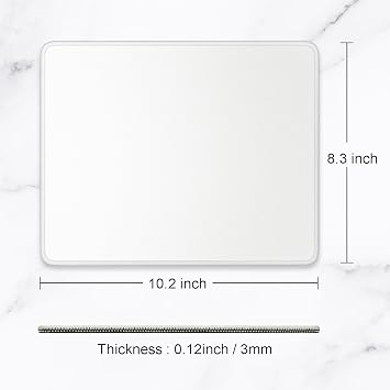Hsurbtra Mouse Pad, Premium-Textured Square Mousepad 26 x 21 cm, Stitched Edge Anti-Slip Waterproof Rubber Mouse Mat, Pretty Cute Mouse Pad for Office Gaming Laptop Women Kids White