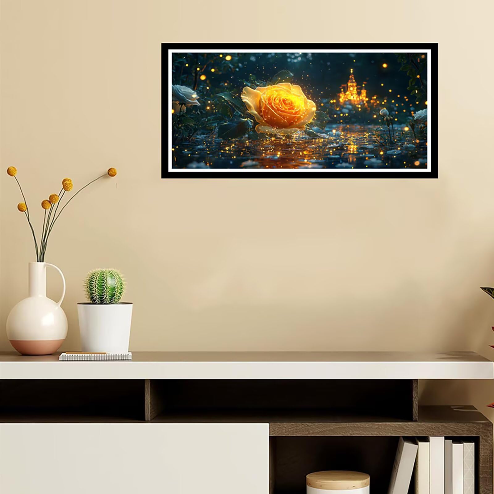 Diamentowa sztuka żółte diamentowe zestawy do malowania dla dorosłych róża 1 duża 55 x 110 cm sztuka i rzemiosło dla dzieci początkujących DIY 5D pełne wiercenie kryształ klejnot sztuka haft