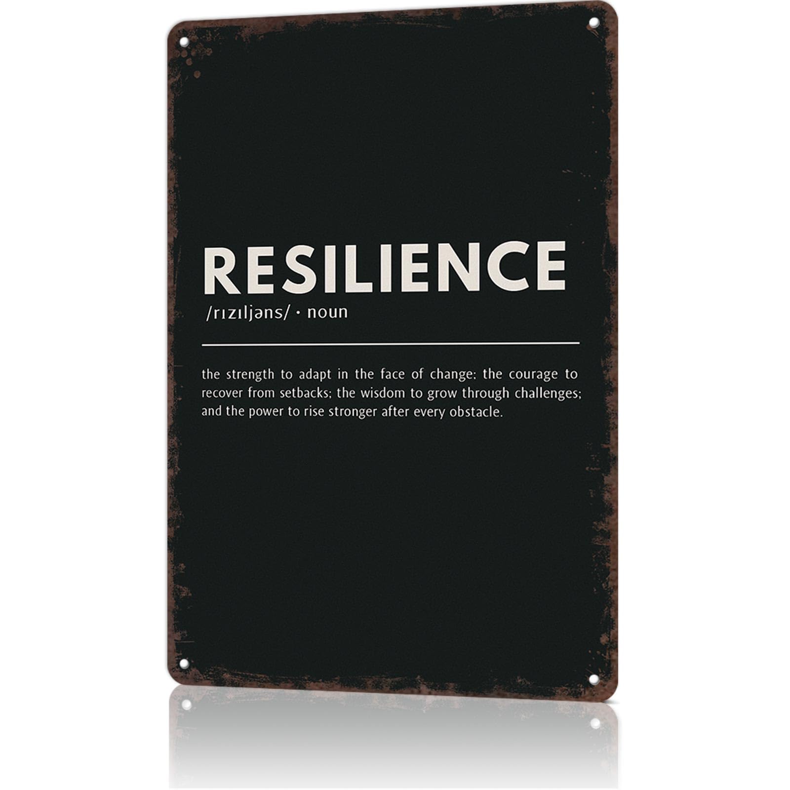 KWQDOZF Funny Metal Signs Poster 8x12inch Resilience Definition Aluminum Sign Wall Art For Home Room Bedroom Office Decor