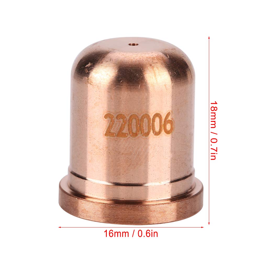 Oumefar 10Pcs Plasma Cutter Tips 220006 MAX1250Tellurium Copper Plasma Nozzles Plasma Torch Tips Consumables for Plasma Cutting Machine