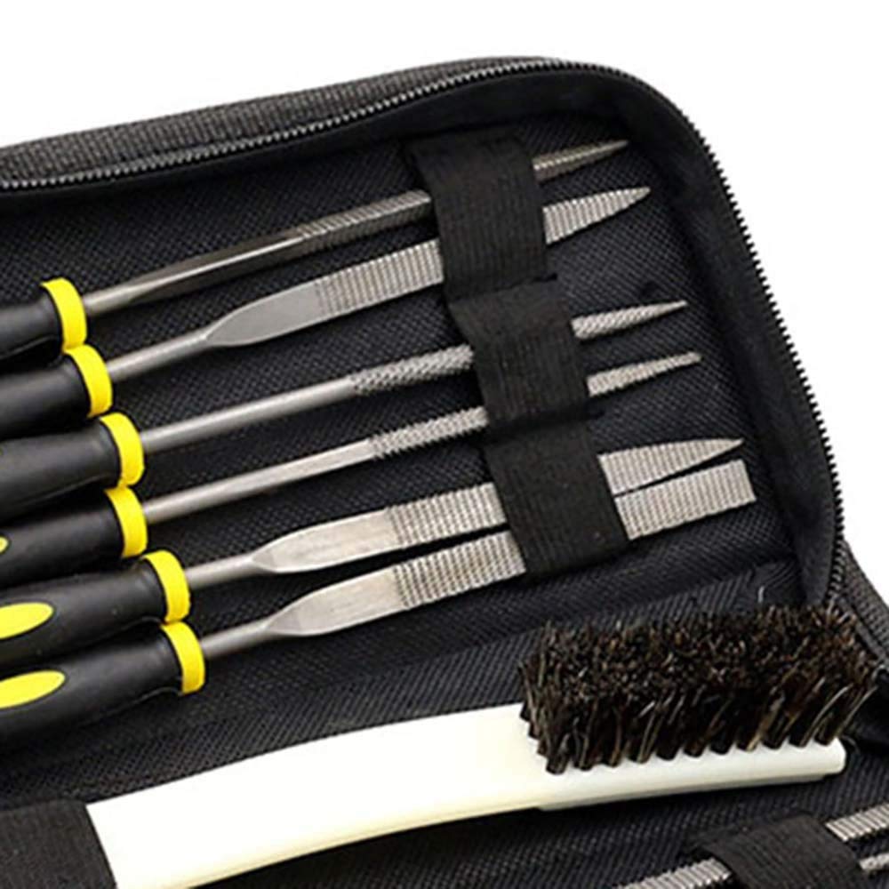 Lot de 15 petites limes et râpes en bois avec brosse de nettoyage - Mini limes aiguilles en métal avec une variété de formes et de tailles pour sculpture sur bois