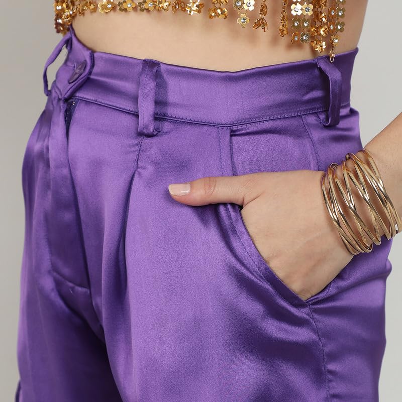 Image of PINACOLADA Women's High Rise Cargo Pants for Casual Wear | High-Rise | Cargo Pants Crafted with Comfort Fit for Everyday Wear