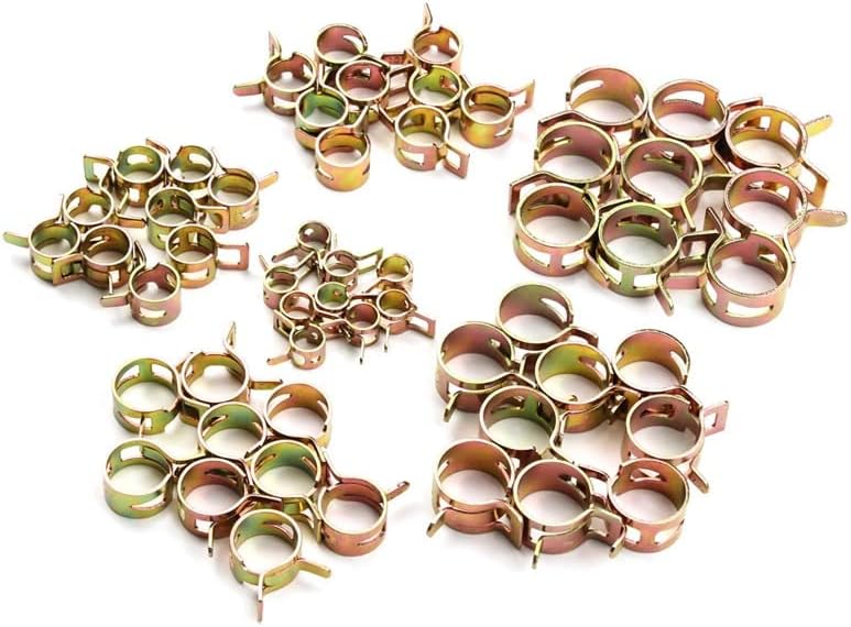 155PCS 6-22mm Car & Truck Spring Clips Fuel Oil Water Hose Clip Pipe Tube Clamp Fastener Assortment Kit