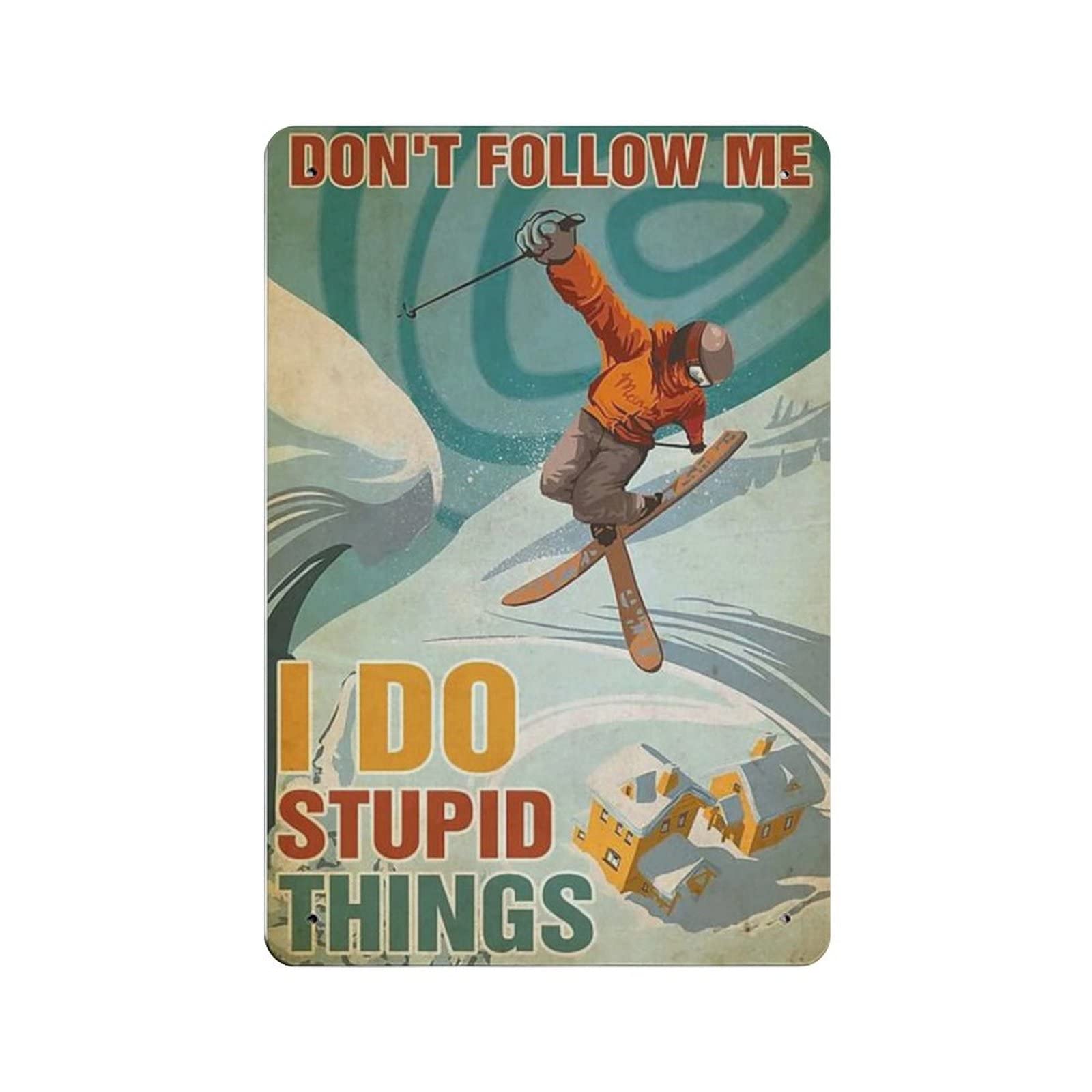 AOOEDM Don't Follow Me Metal Signs for Garage Man Cave Bar Kitchen Coffee Tin Sign Nostalgic Wall Decor Signs Vintage Retro Poster