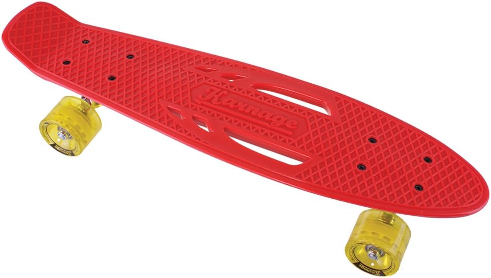 Karnage Retro Skateboard - Red Deck / Yellow Wheels