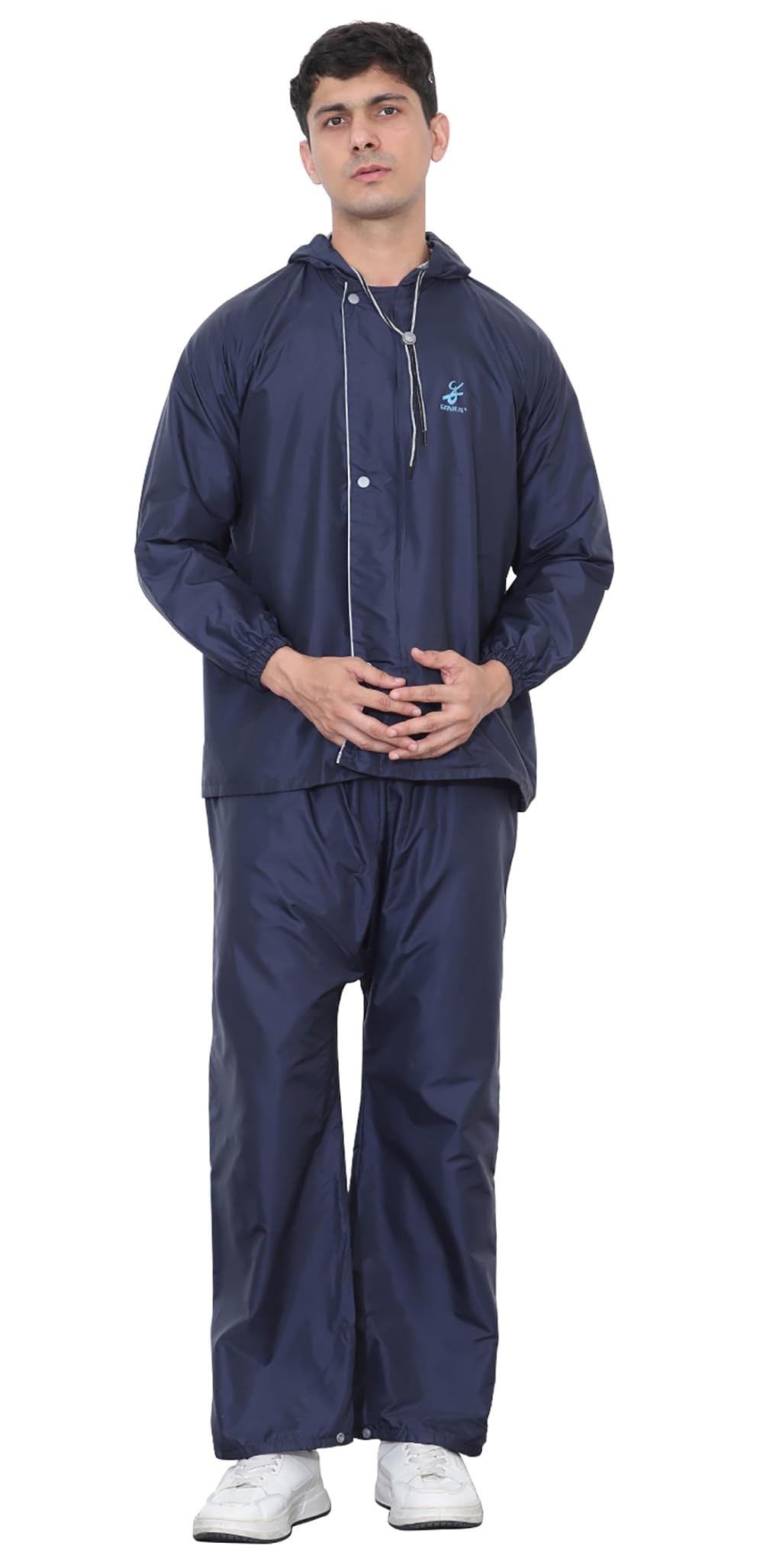 shasmi Men's Raincoat for Men Waterproof with Hood | Premium Polyester Rain Suit for Bike Riders | Leak Proof Full Body Rainwear Set with Pants | Heavy Duty Zipper (Rainy 291)-picture-16
