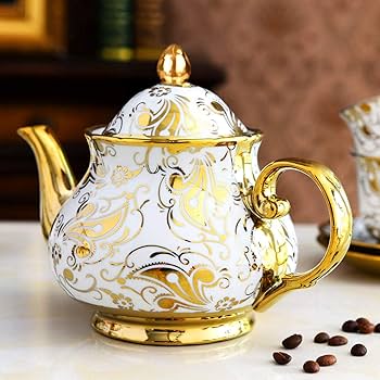 Amazon | KINGZHUO ティーポット 高級ギルディング ティーポット