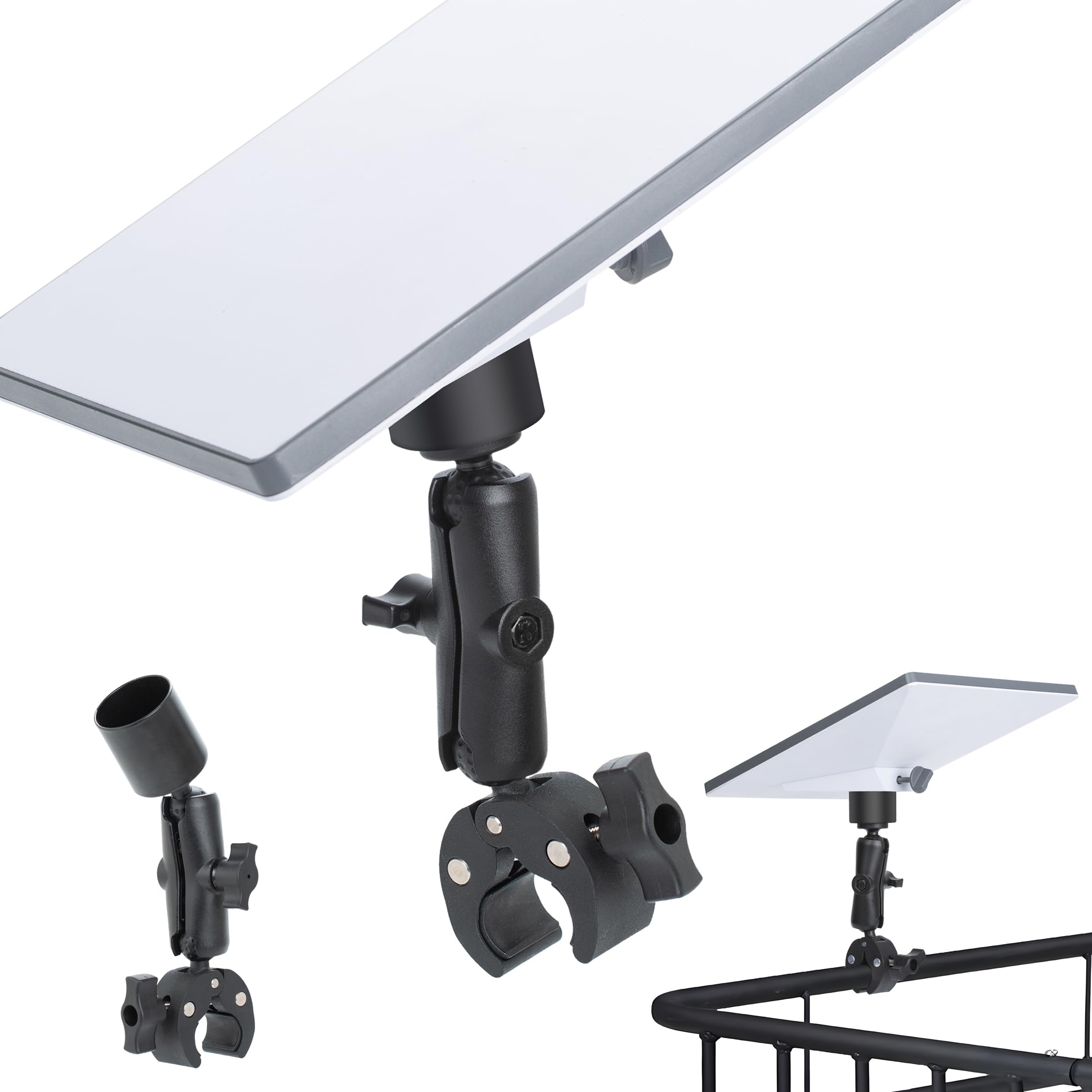 Starlink Mini Mount Kit, Universally Adjustable Angle Clamp Mount for Starlink mini, Starlink Mini Pole Clamp for RV/Pole/Yacht/Camper, Compatible Starlink Mini New and Old Version Pipe Adapter