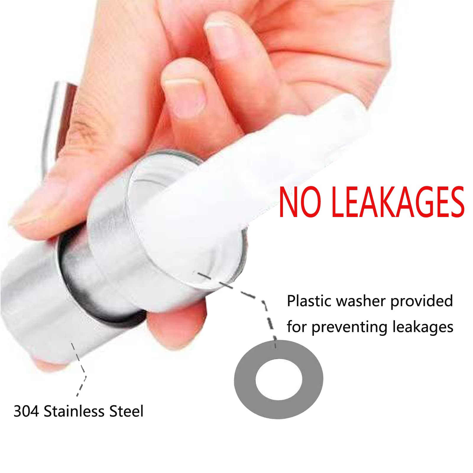 Soap Dispenser Lids Stainless Steel Lotion Dispenser Pumps Head Replacement Spare for Standard 8oz/16oz Boston Round 28/400 Thread Neck Bottles,Perfect for Dish Soap,Conditioner,Shampoo,2 Pack - Image 3