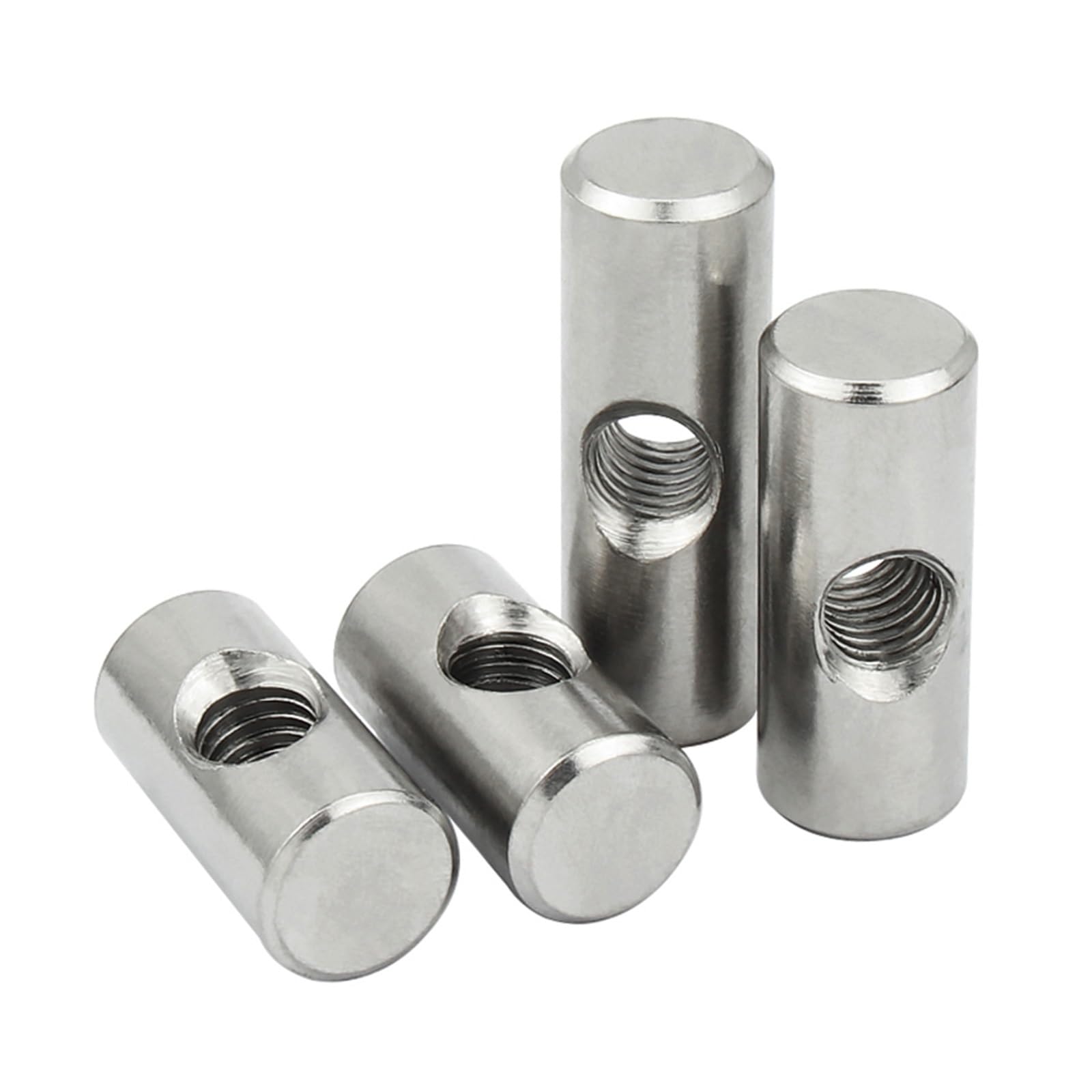 Écrous à barillet en métal fendus à tenon croisé, M4 M5 M6 304 Écrou à marteau en acier inoxydable Filetage à un mot avec trou Goupille de positionnement cylindrique Écrou de connexion intégré 5 pièce